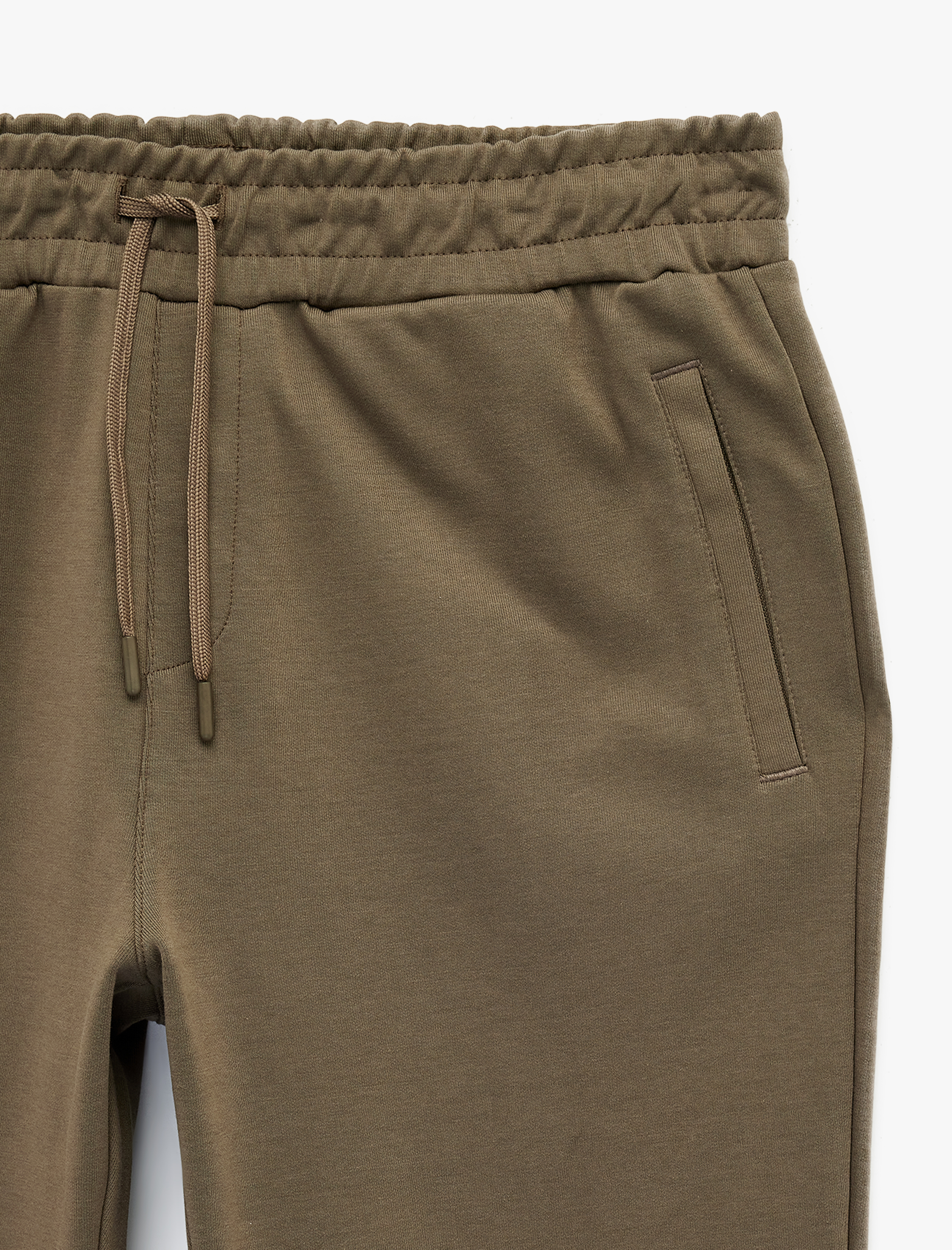   Pamuklu Cepli Duble Paça Beli Bağcıklı Tapered Spor Eşofman Altı