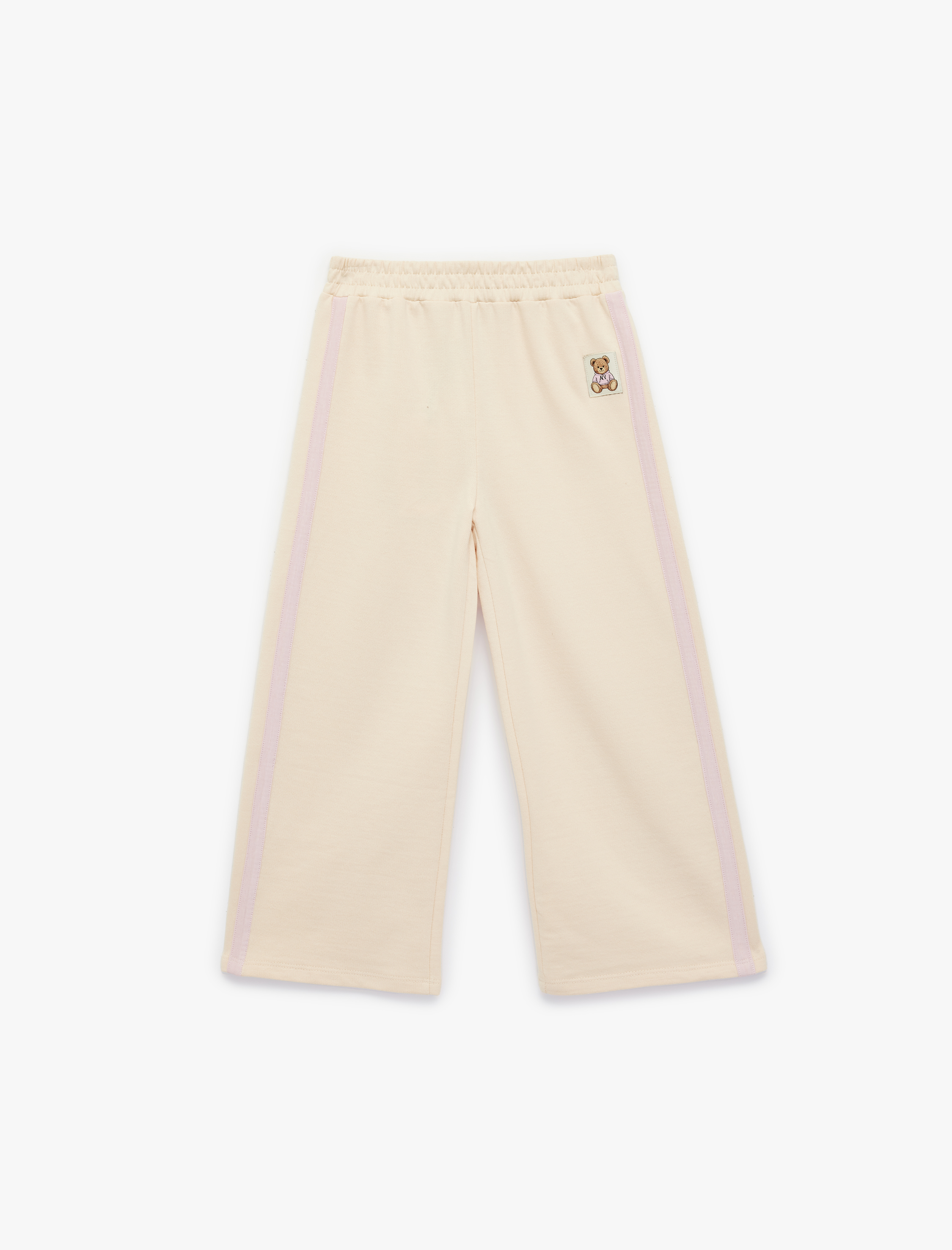  Kız Bebek Şardonlu Pamuklu Geniş Paça Eşofman Altı