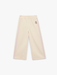 Şardonlu Pamuklu Geniş Paça Eşofman Altı