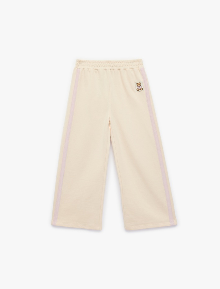 Kız Bebek Şardonlu Pamuklu Geniş Paça Eşofman Altı