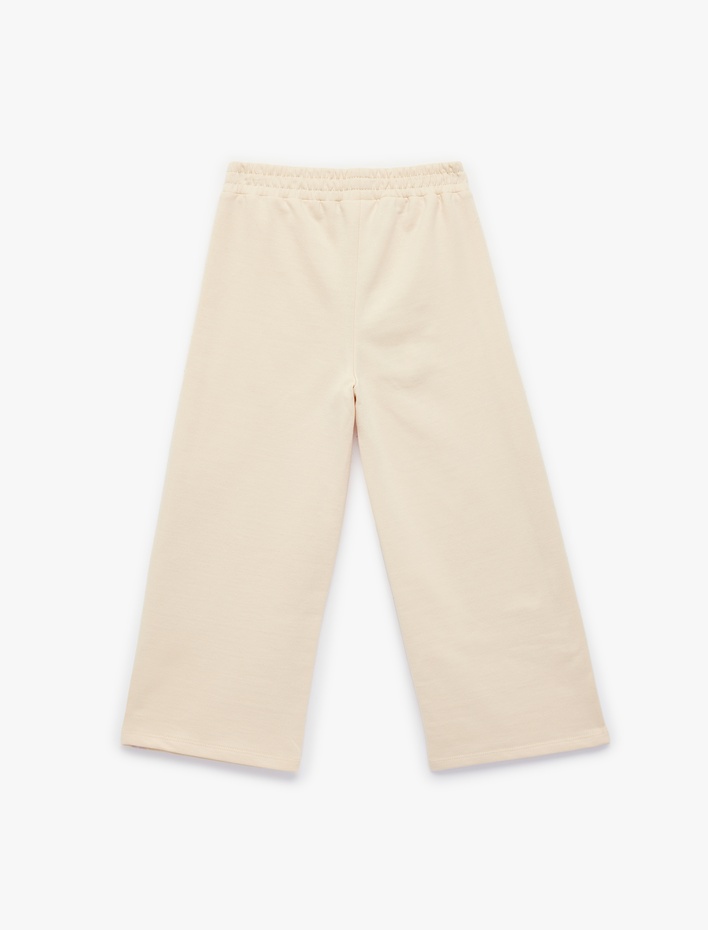 Kız Bebek Şardonlu Pamuklu Geniş Paça Eşofman Altı