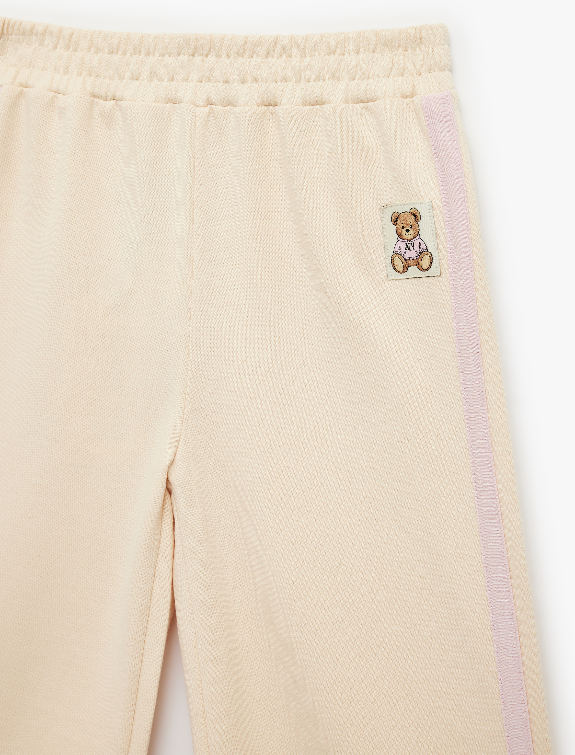  Kız Bebek Şardonlu Pamuklu Geniş Paça Eşofman Altı