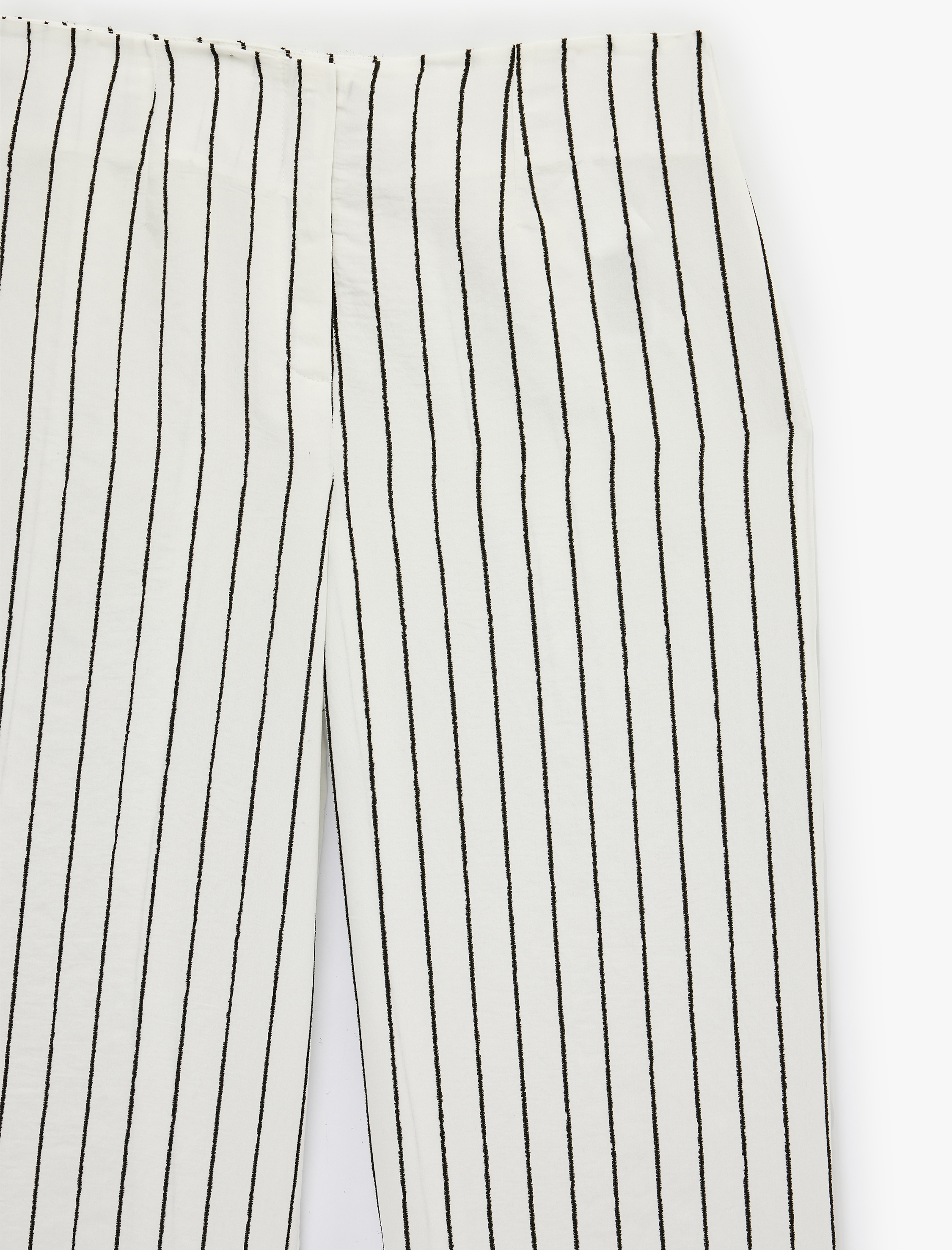   Modal Kumaş Yüksek Bel Geniş Paça Çizgili Pantolon