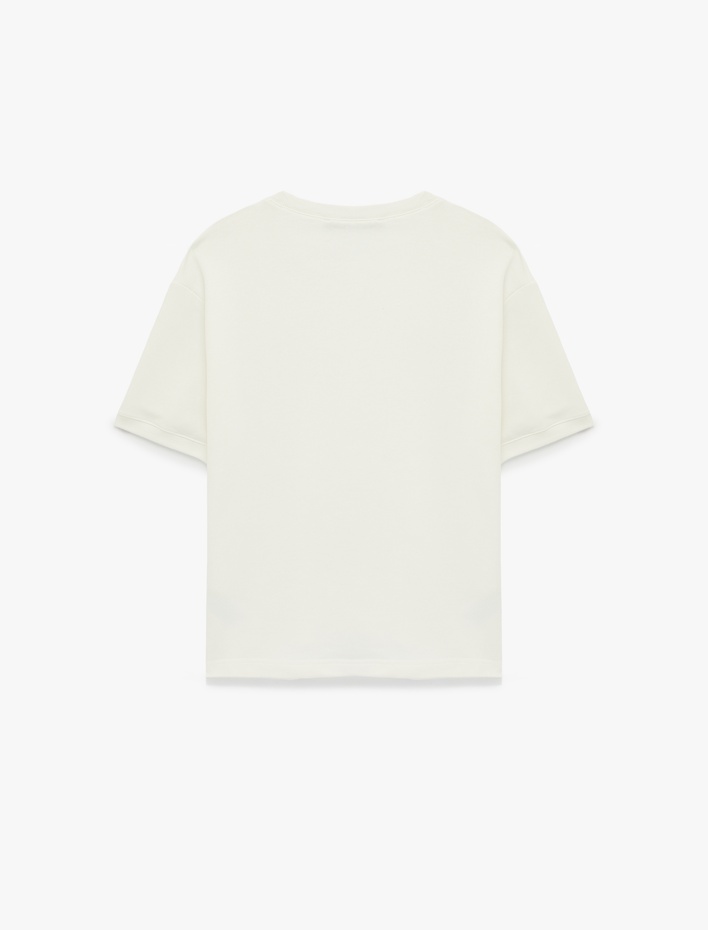  Kısa Kollu Bisiklet Yaka Basic Oversize Tişört