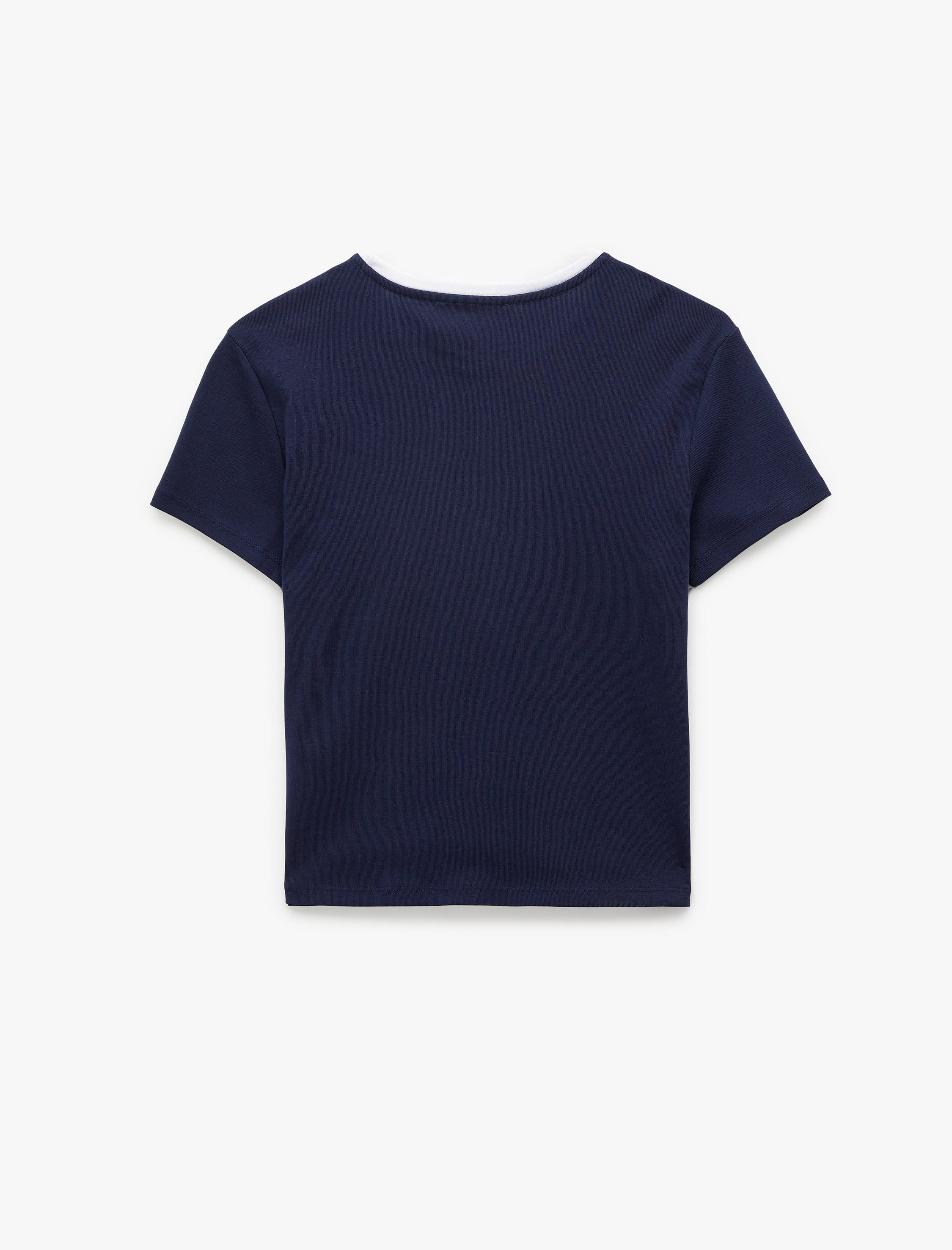   Slim Fit Bisiklet Yaka Kısa Kollu Pamuklu Baskılı Tişört