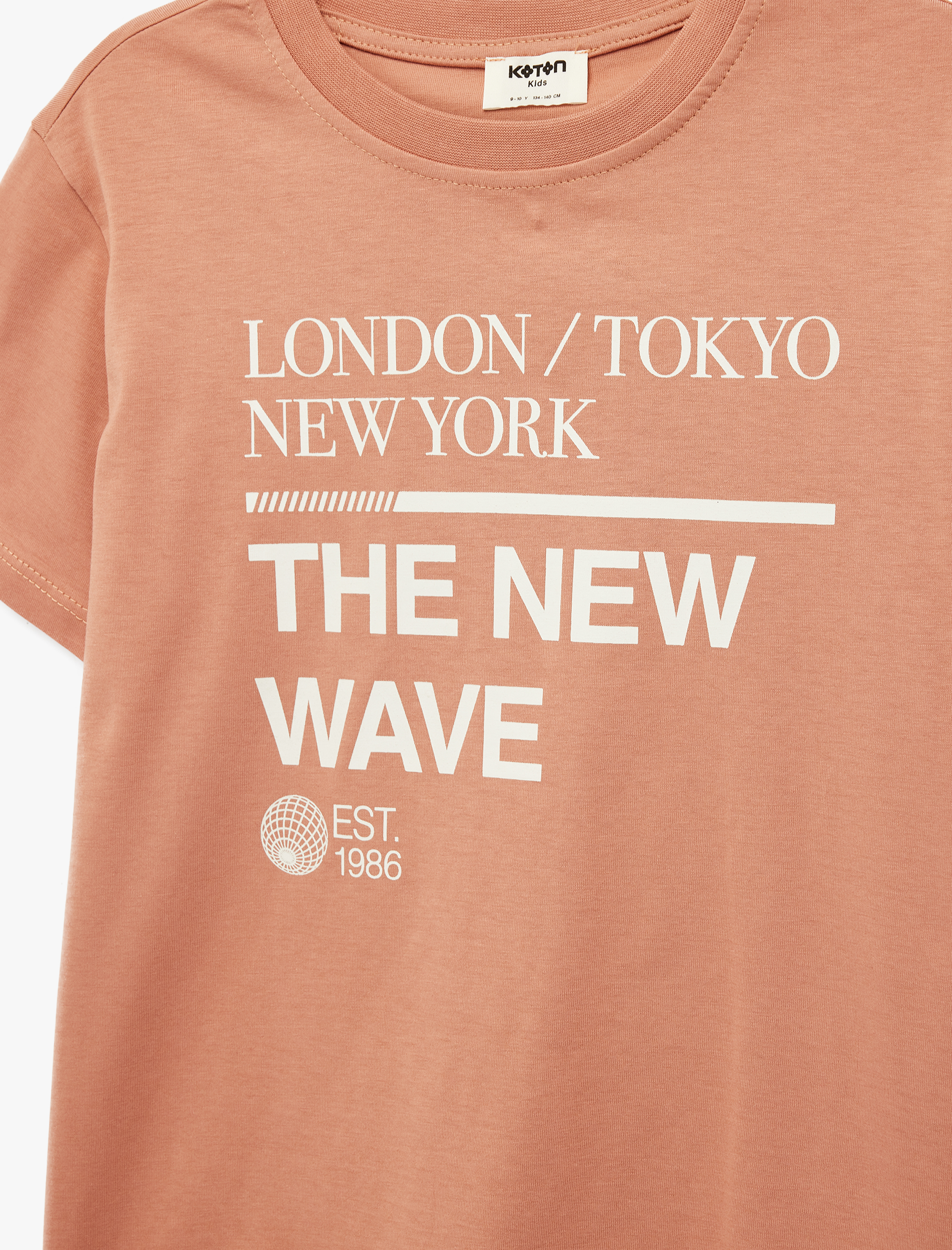  Erkek Çocuk Pamuklu Kısa Kollu Bisiklet Yaka Baskılı Tişört