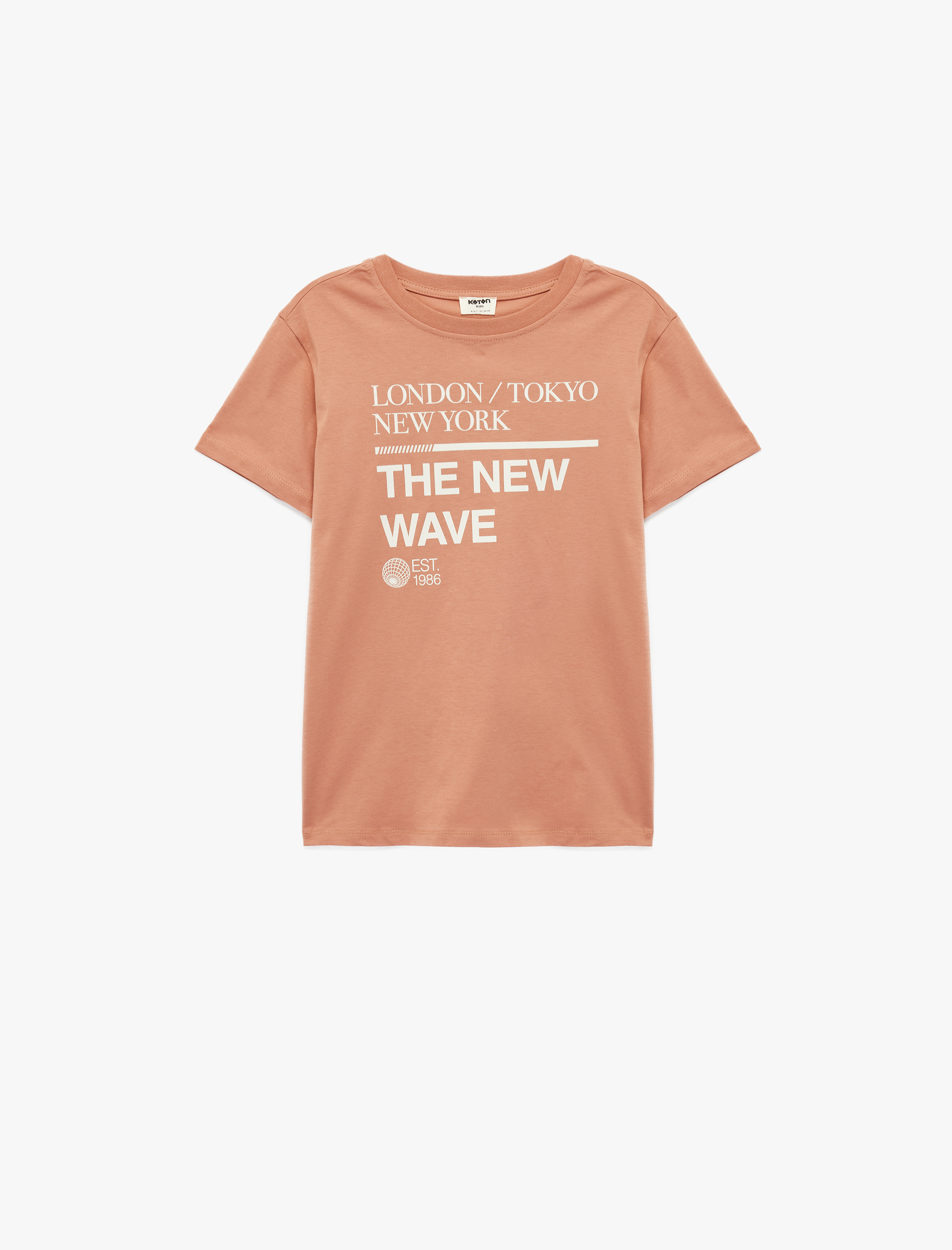  Erkek Çocuk Pamuklu Kısa Kollu Bisiklet Yaka Baskılı Tişört