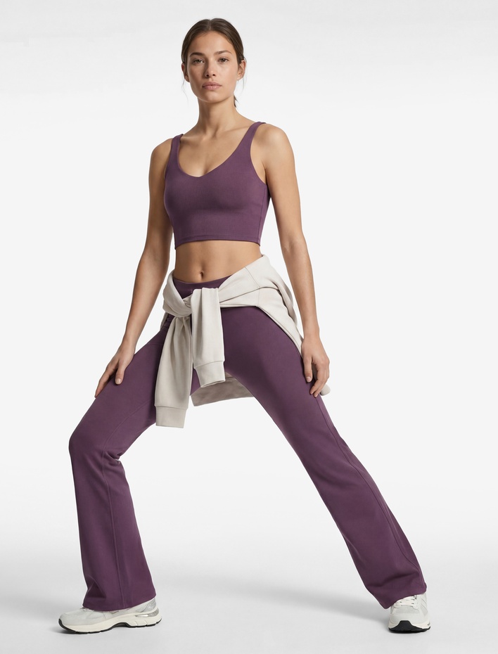  V Yaka Kolsuz Kaplı Slim Fit Sporcu Sütyeni