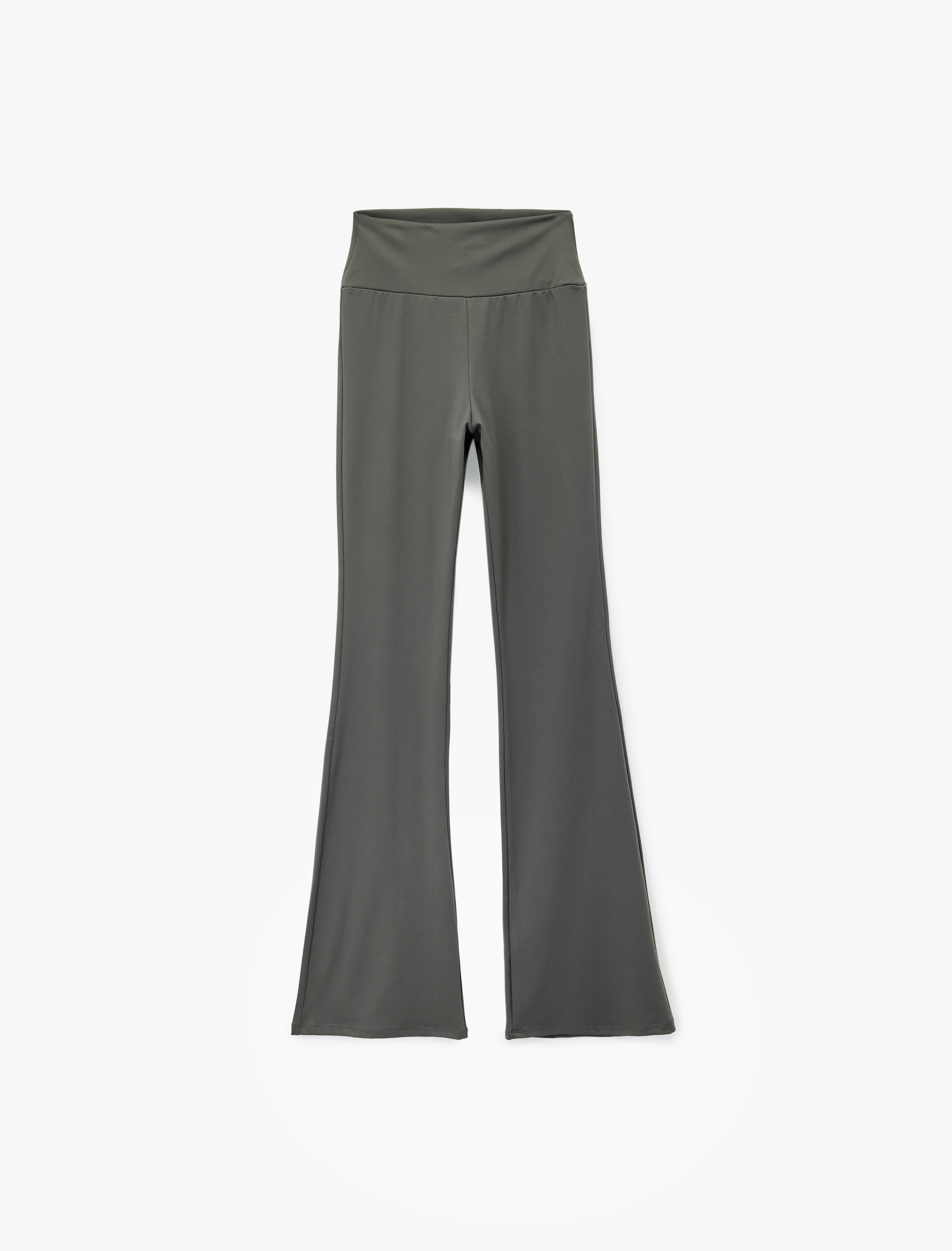   Yüksek Bel Slim Fit İspanyol Paça Spor Tayt