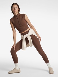 Dik Yaka Yarım Fermuarlı Slim Fit Crop Spor Atlet