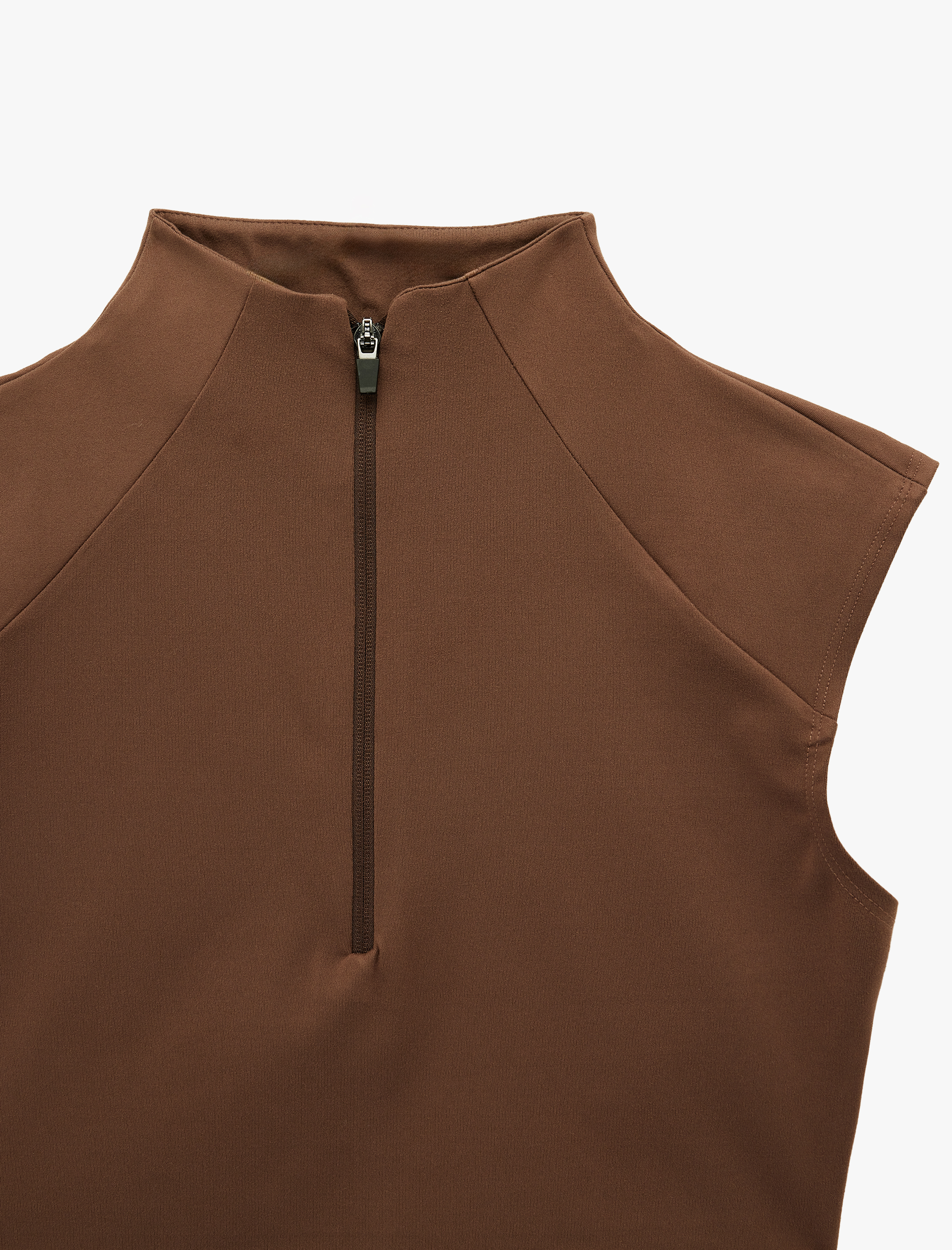   Dik Yaka Yarım Fermuarlı Slim Fit Crop Spor Atlet