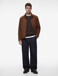 Regular Fit Cepli Dik Yaka Düğmeli Kaşe Ceket