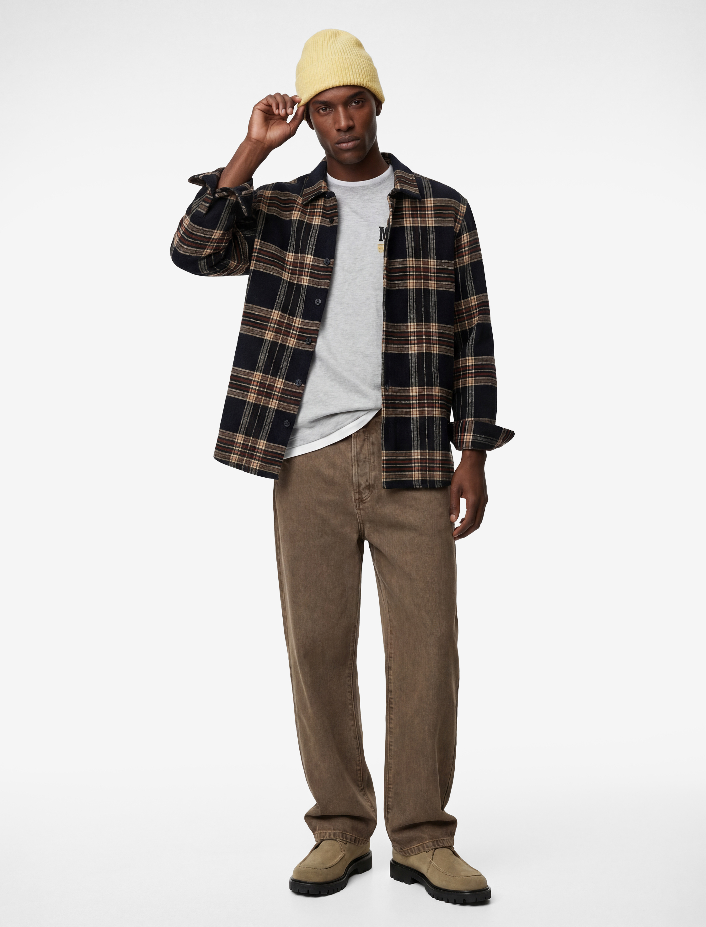   Regular Fit Uzun Kollu Klasik Yaka Oduncu Gömleği