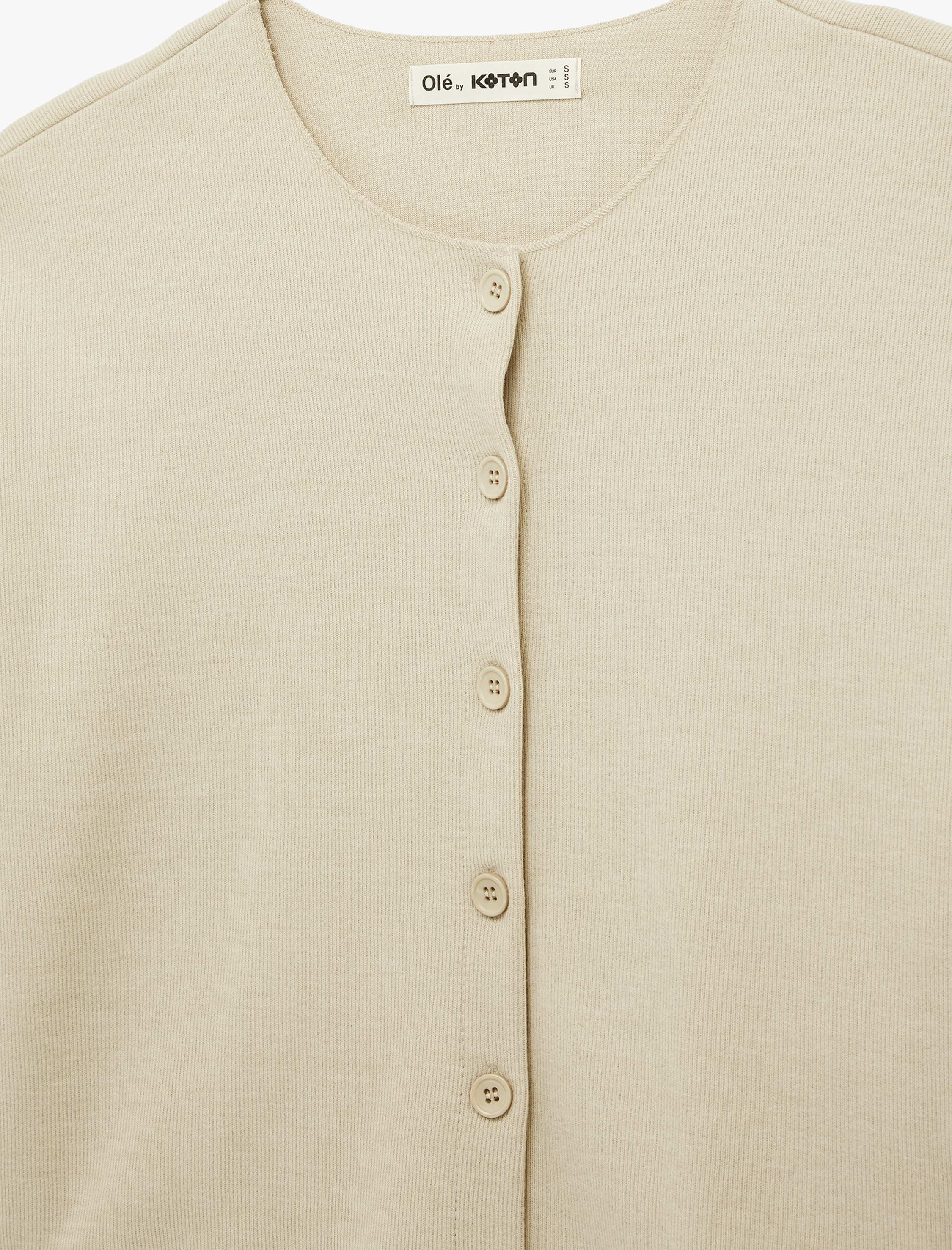   Uzun Kollu Bisiklet Yaka Düğmeli Triko Hırka