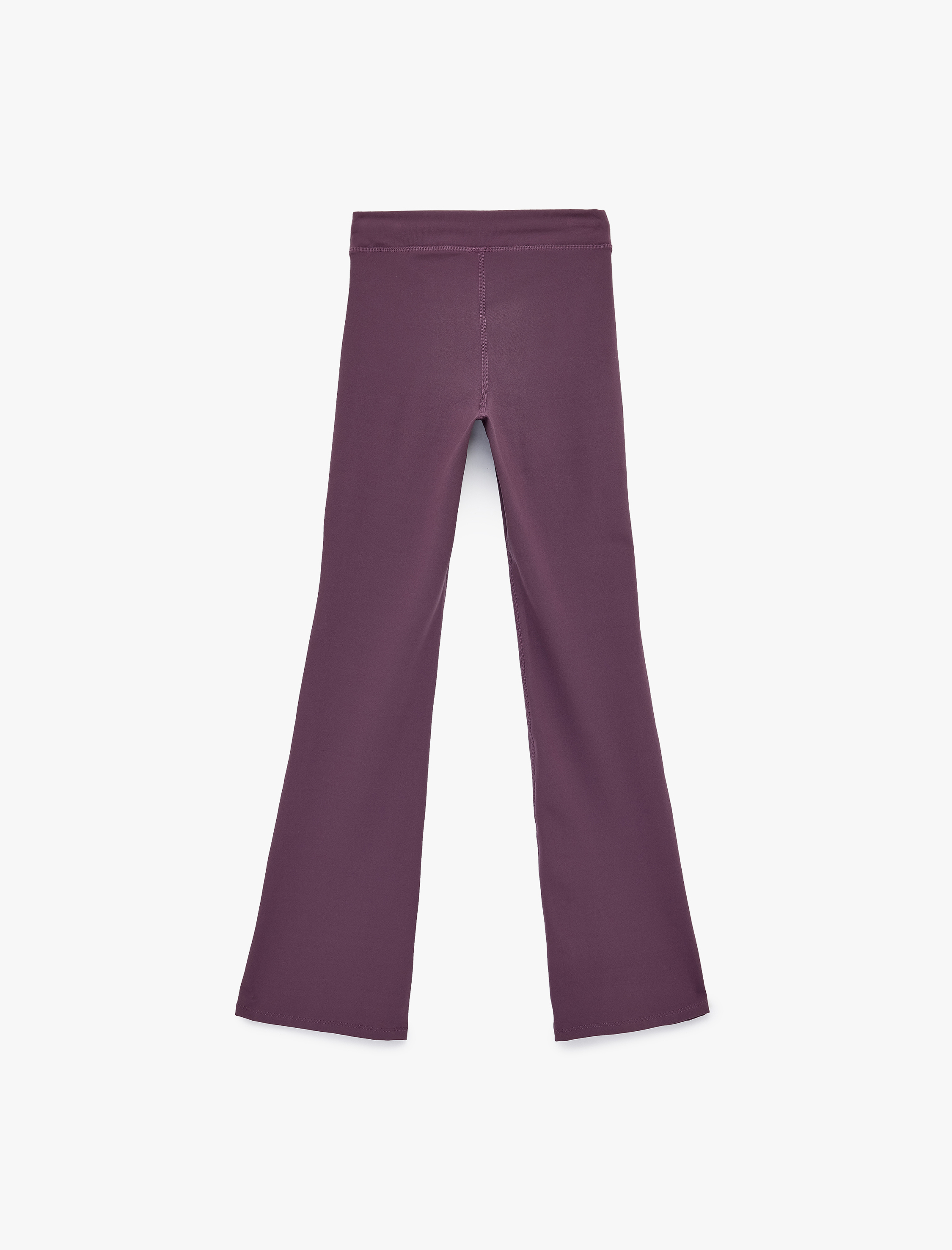   Yüksek Bel Bağcıklı İspanyol Paça Dikiş Detaylı Spor Tayt