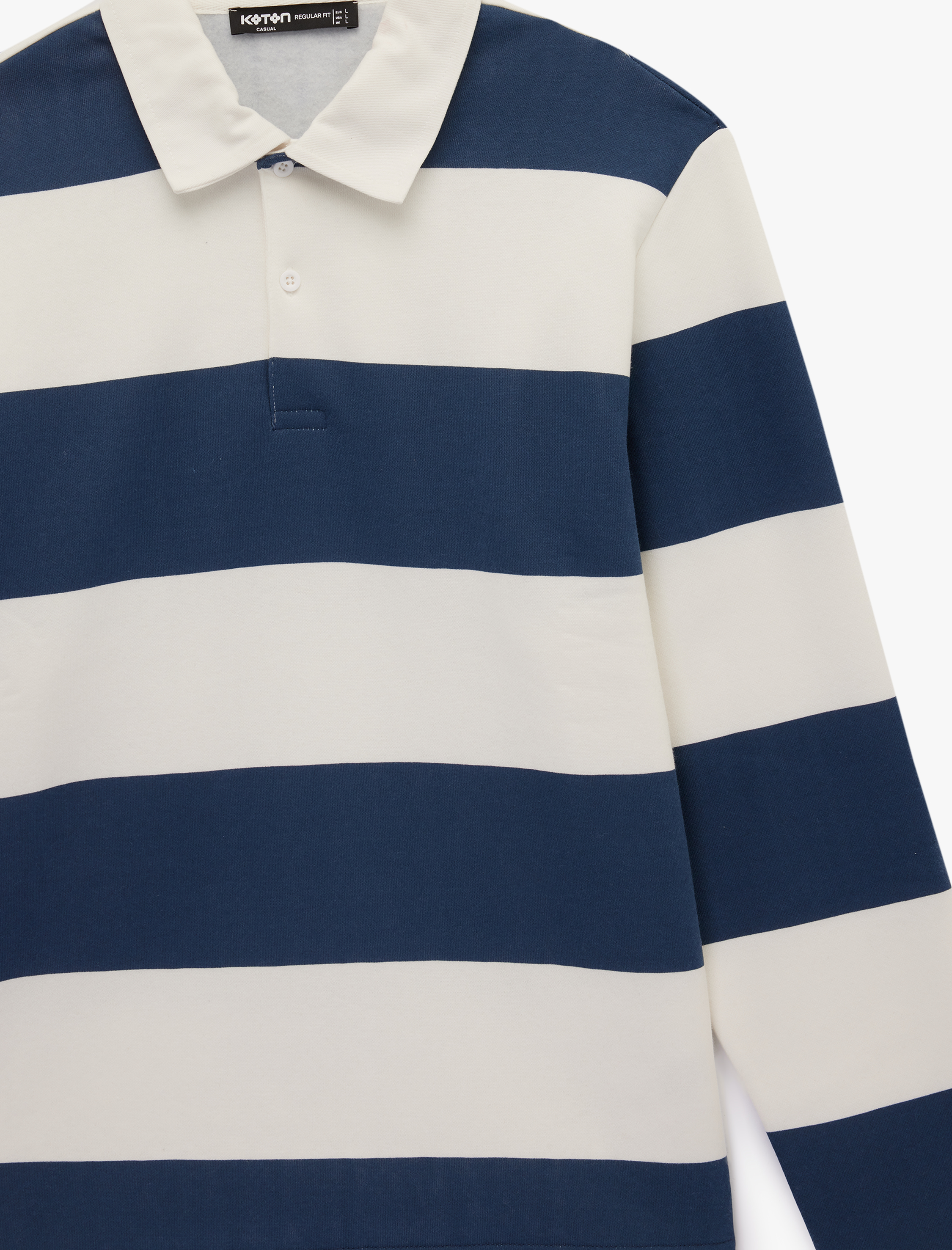   Regular Fit Uzun Kollu Şardonlu Düğmeli Polo Yaka Sweatshirt