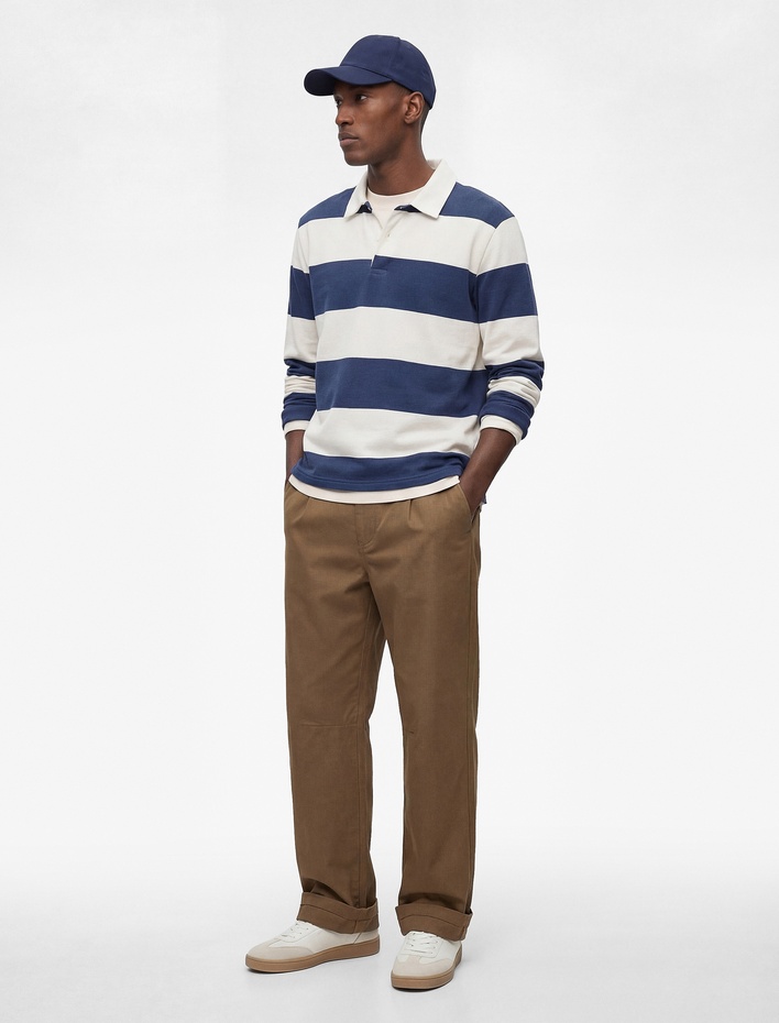  Regular Fit Uzun Kollu Şardonlu Düğmeli Polo Yaka Sweatshirt