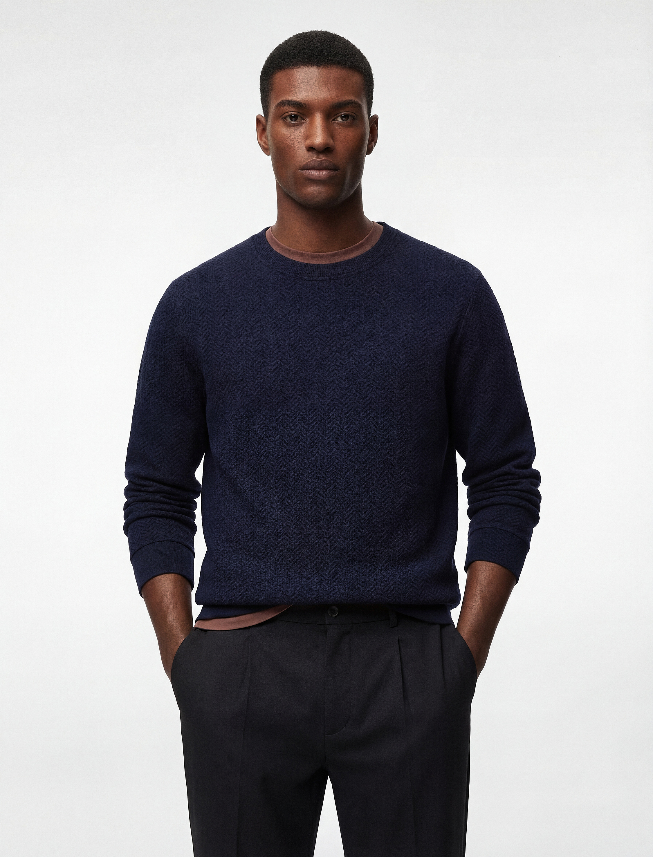   Regular Fit Uzun Kollu Dokulu Kapitone Bisiklet Yaka Sweatshirt