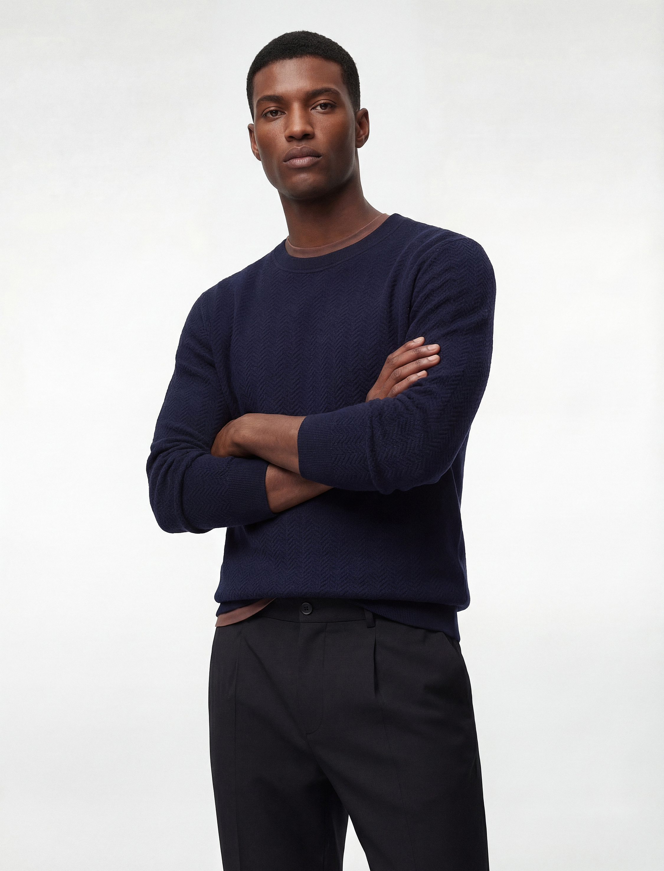   Regular Fit Uzun Kollu Dokulu Kapitone Bisiklet Yaka Sweatshirt