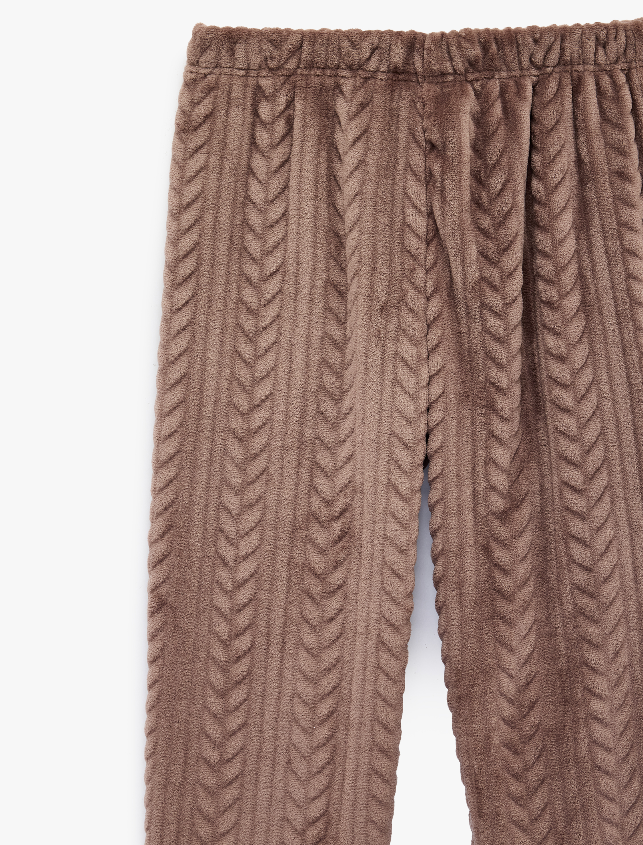   Beli Lastikli Rahat Kesim Dokulu Pijama Altı