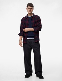 Regular Fit Uzun Kollu Klasik Yaka Oduncu Gömleği