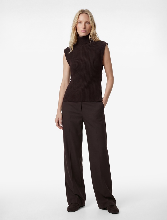  Yanları Düğme Kapama Detaylı Balıkçı Yaka Süveter