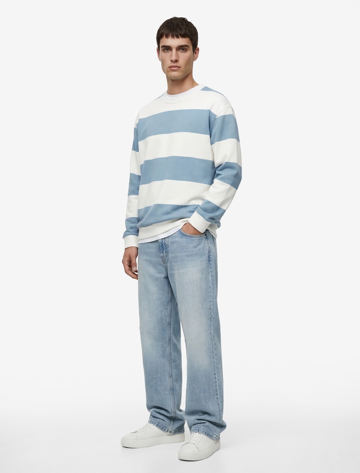  Uzun Kollu Şardonlu Oversize Sweatshirt