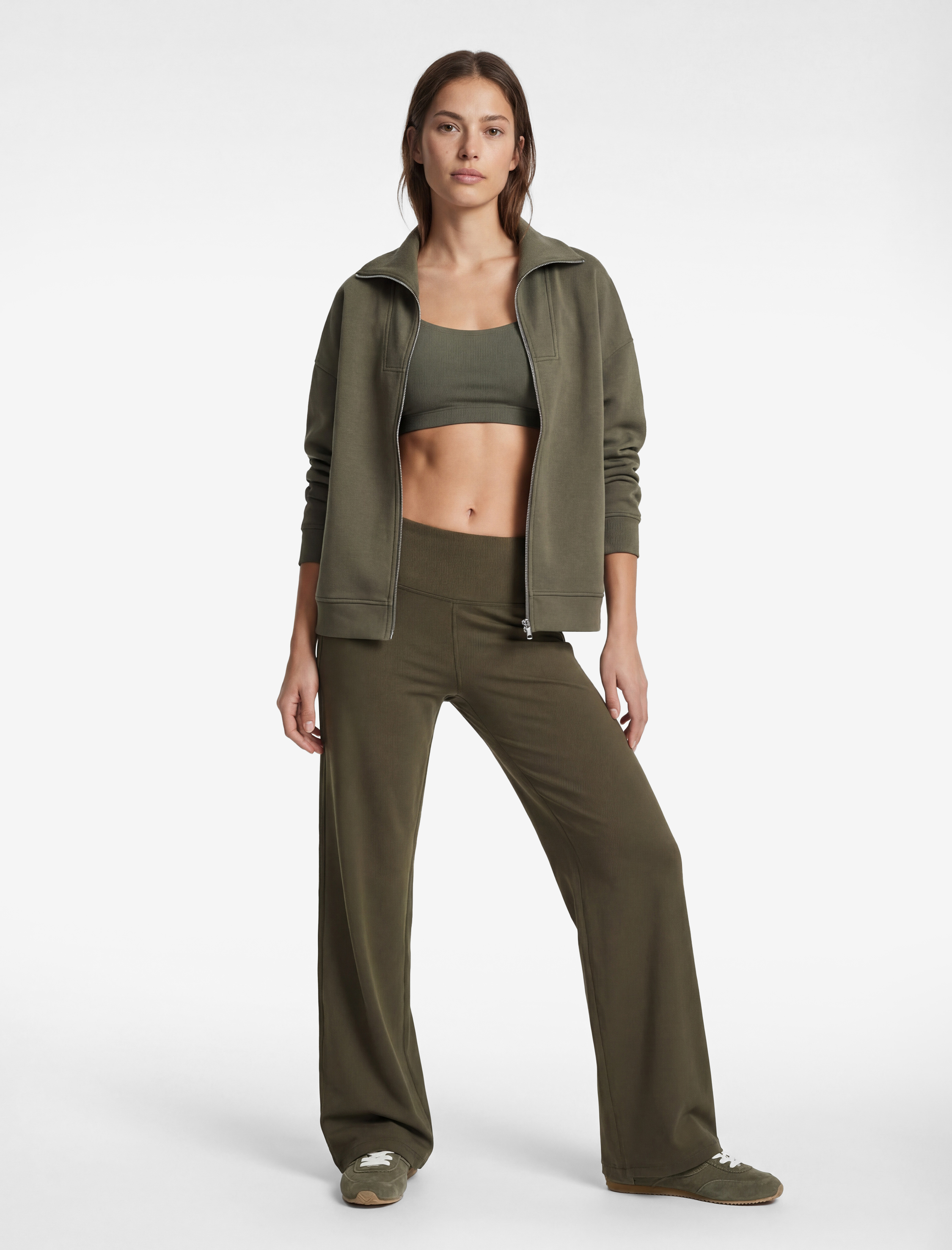   Slim Fit Yüksek Bel İspanyol Paça Spor Tayt