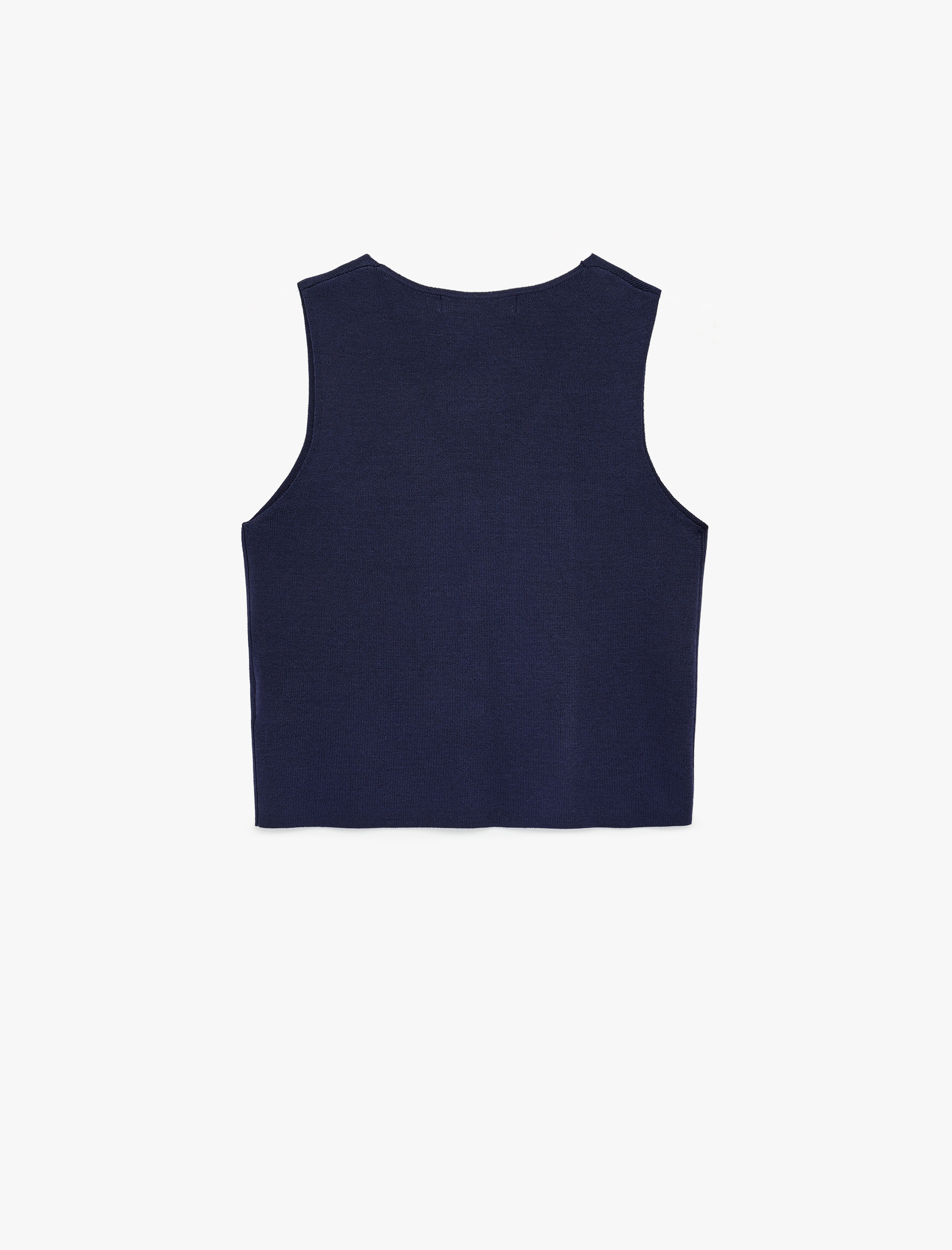   V Yaka Düğmeli Triko Yelek