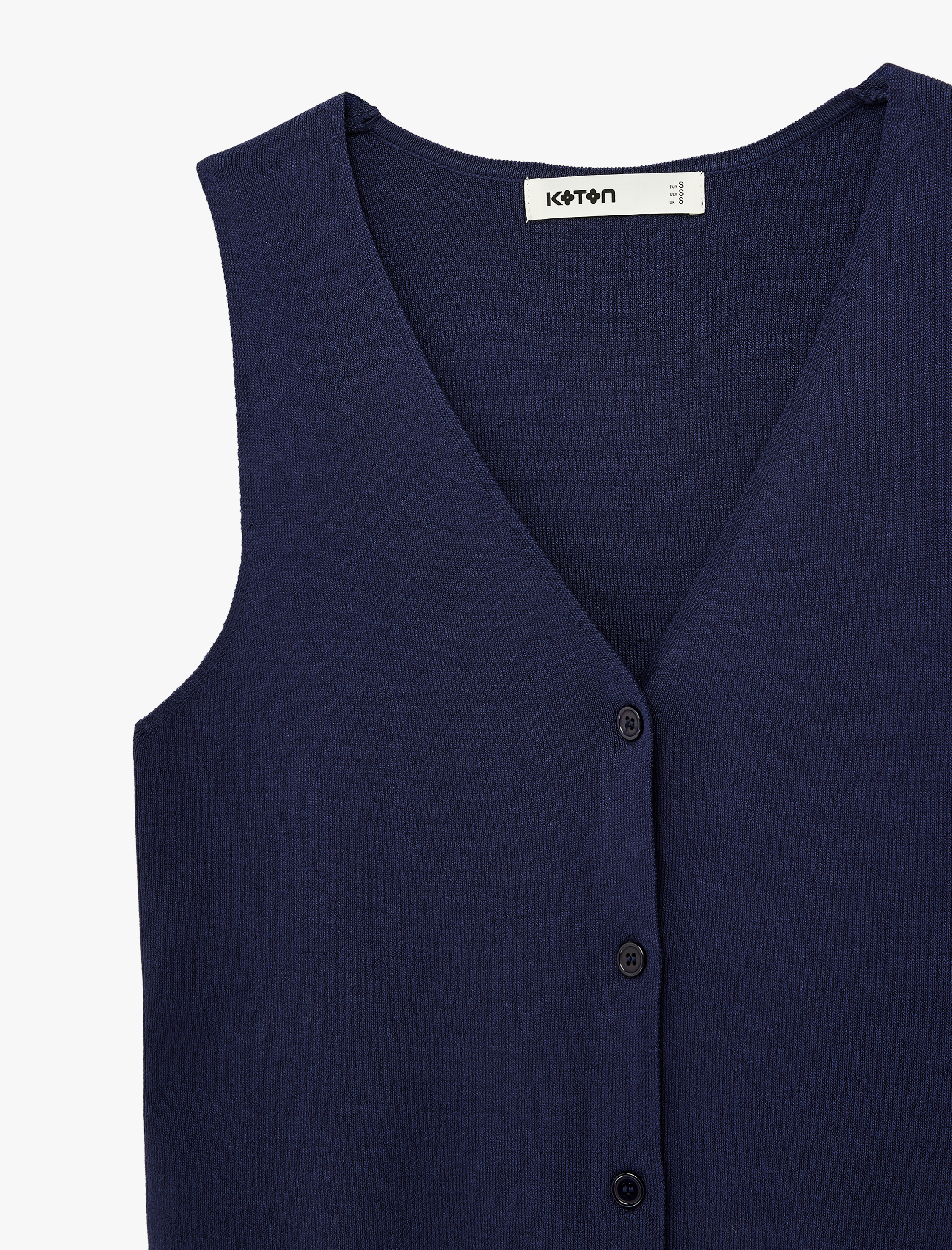   V Yaka Düğmeli Triko Yelek