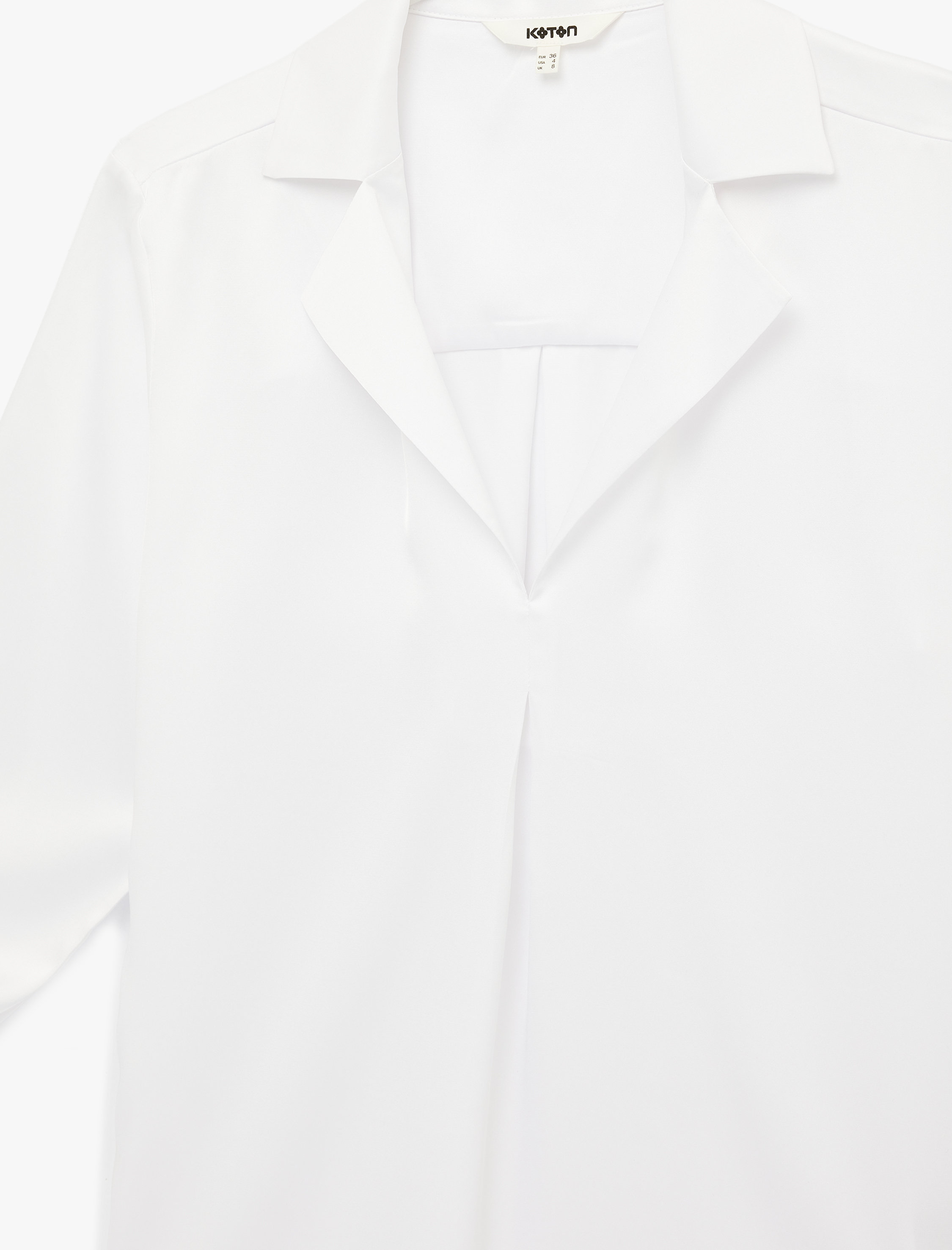   Kolları Katlama Detaylı Uzun Kollu Saten Bluz