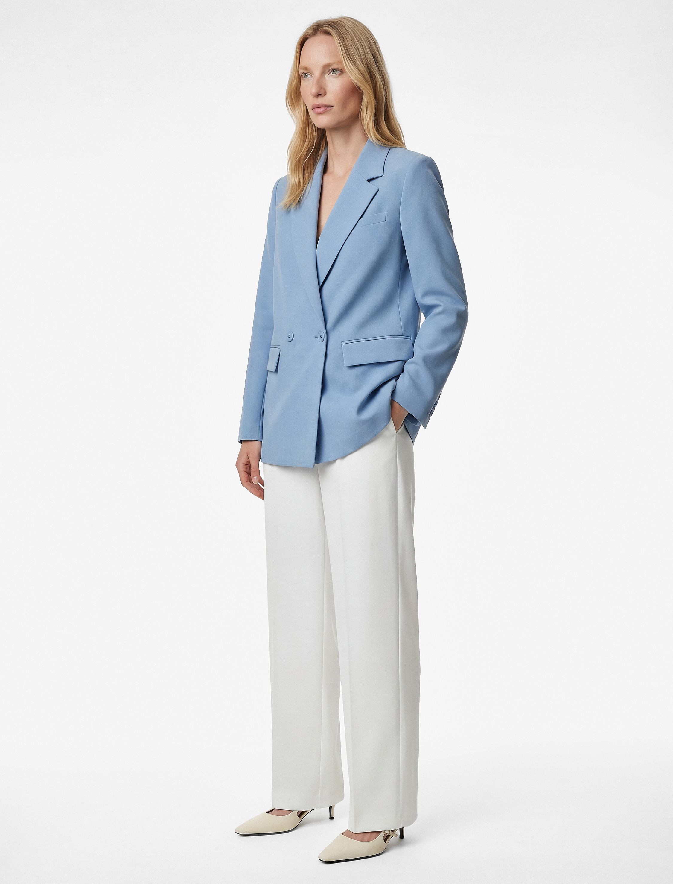   Koton X Melis Ağazat - Uzun Kollu Kruvaze Oversize Blazer Ceket