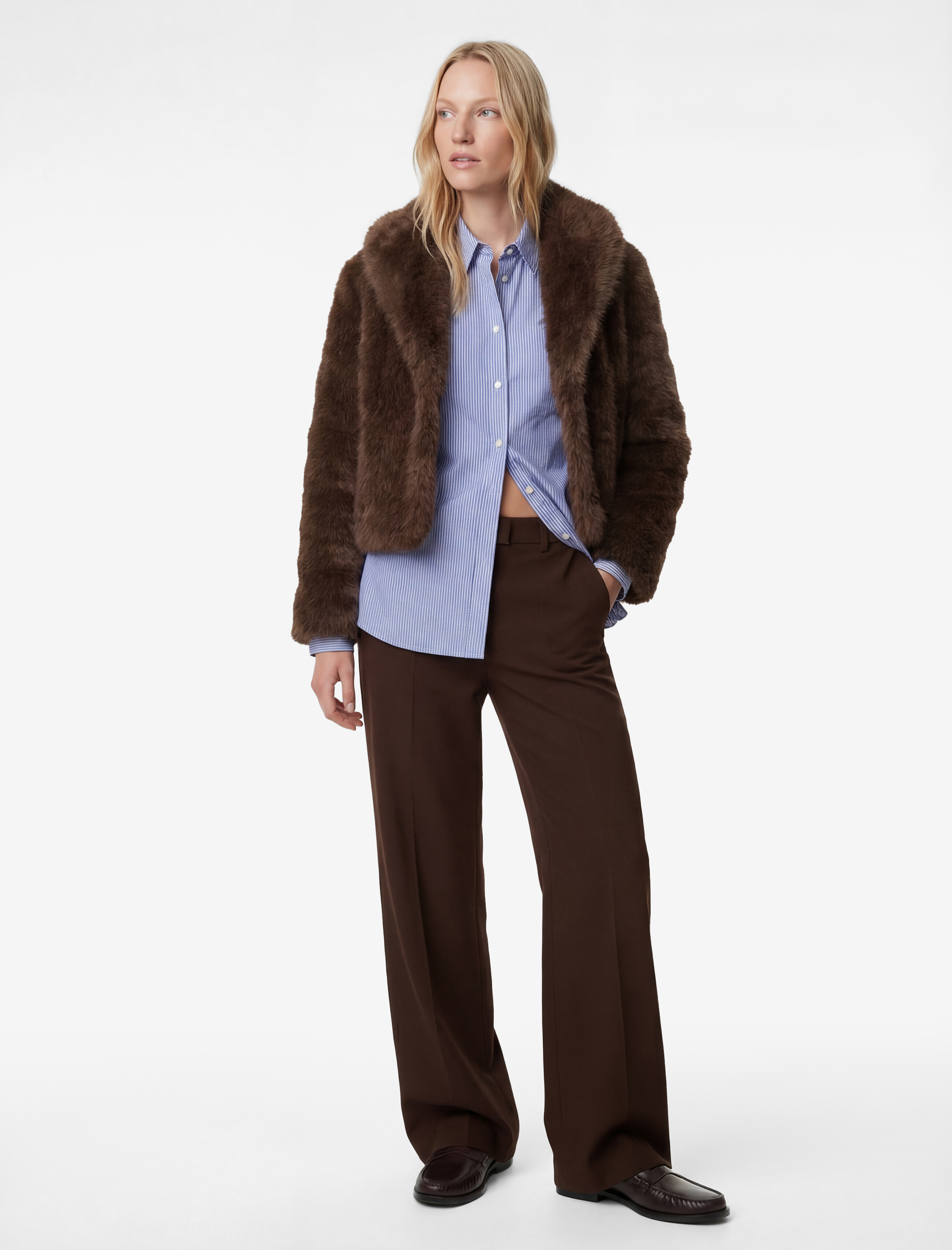   Normal Bel Bilek Boy Culotte Fit Geniş Paça Kumaş Pantolon