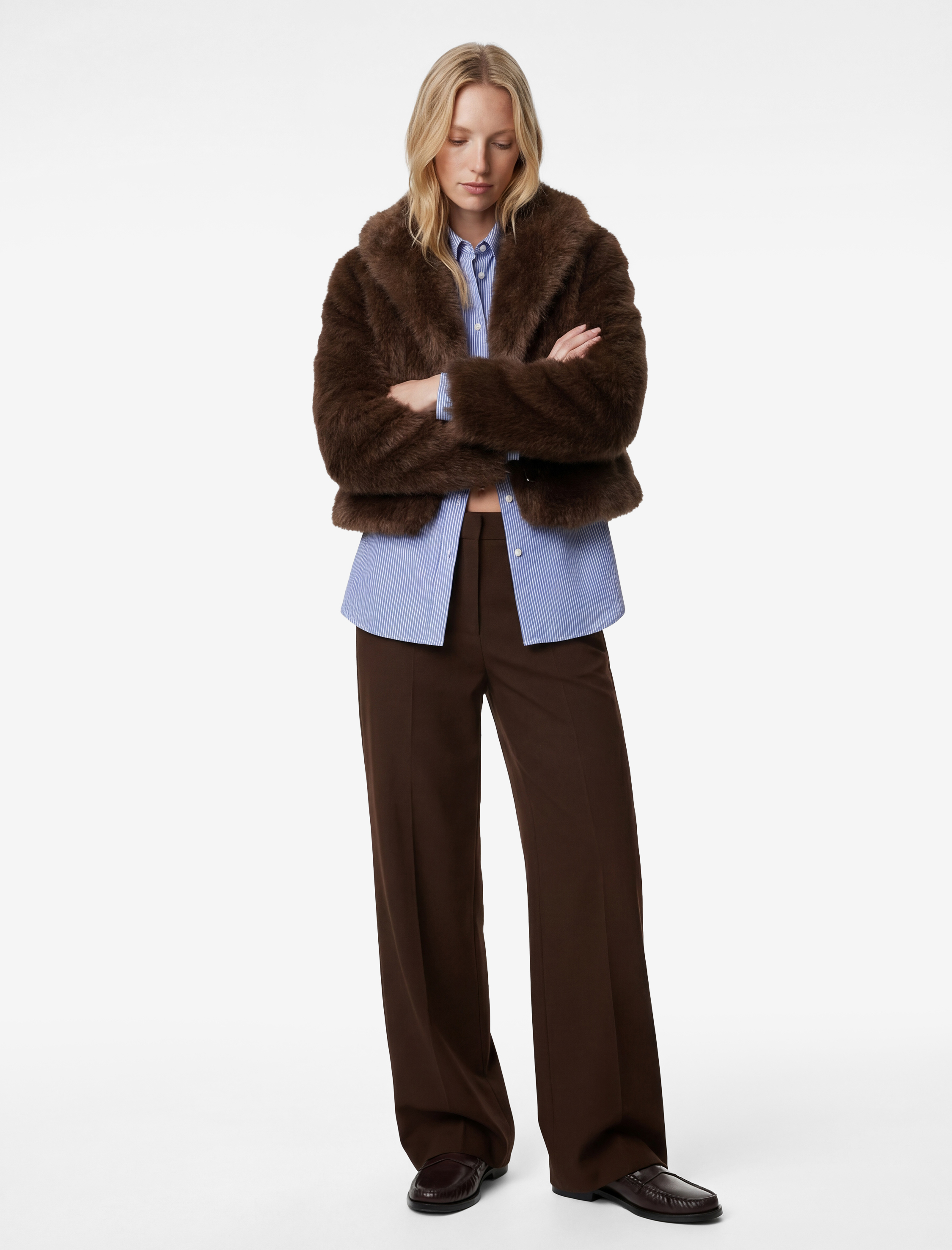   Normal Bel Bilek Boy Culotte Fit Geniş Paça Kumaş Pantolon