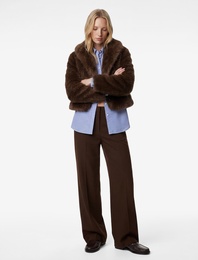 Normal Bel Bilek Boy Culotte Fit Geniş Paça Kumaş Pantolon