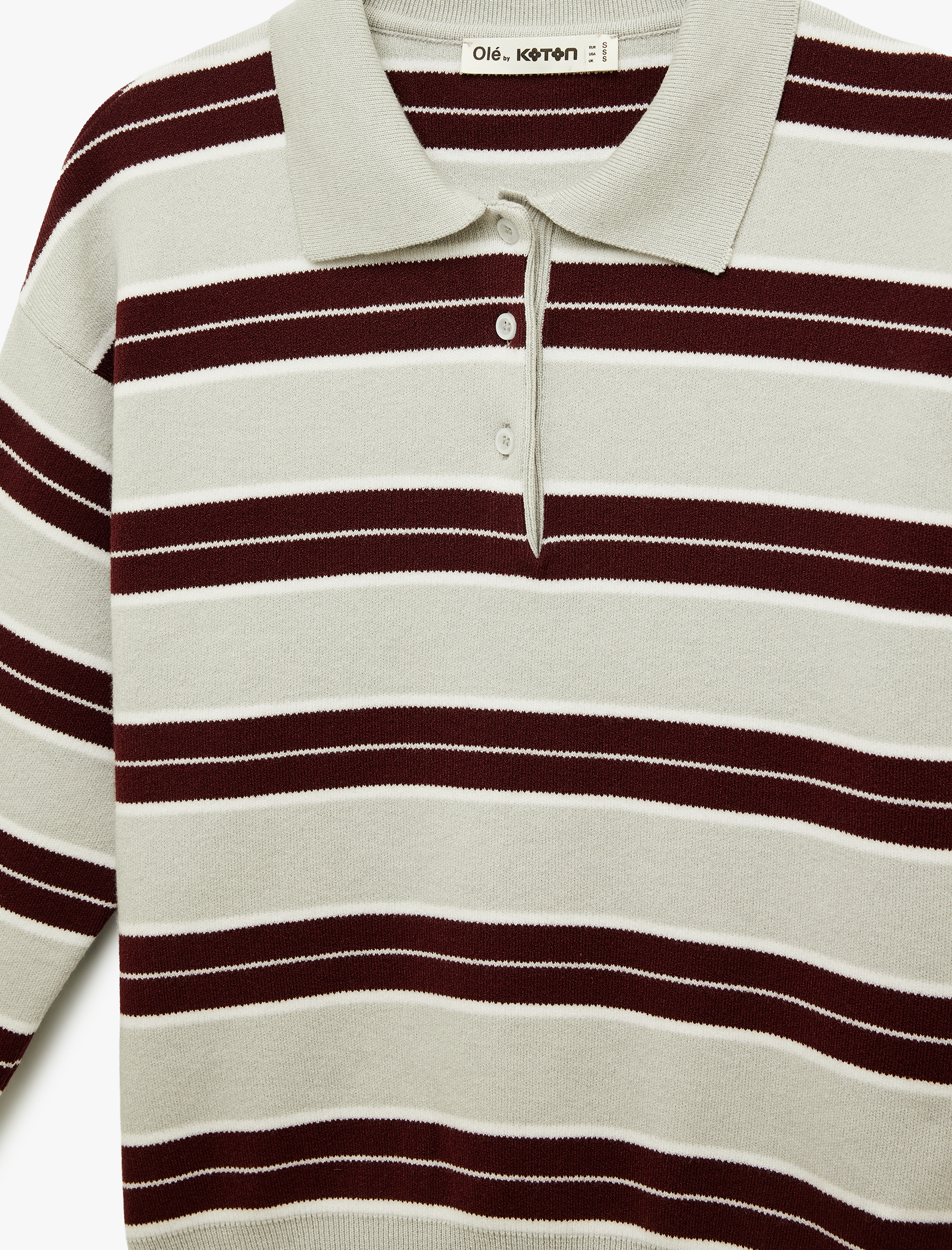   Basic Düğmeli Uzun Kollu Polo Yaka Triko Kazak