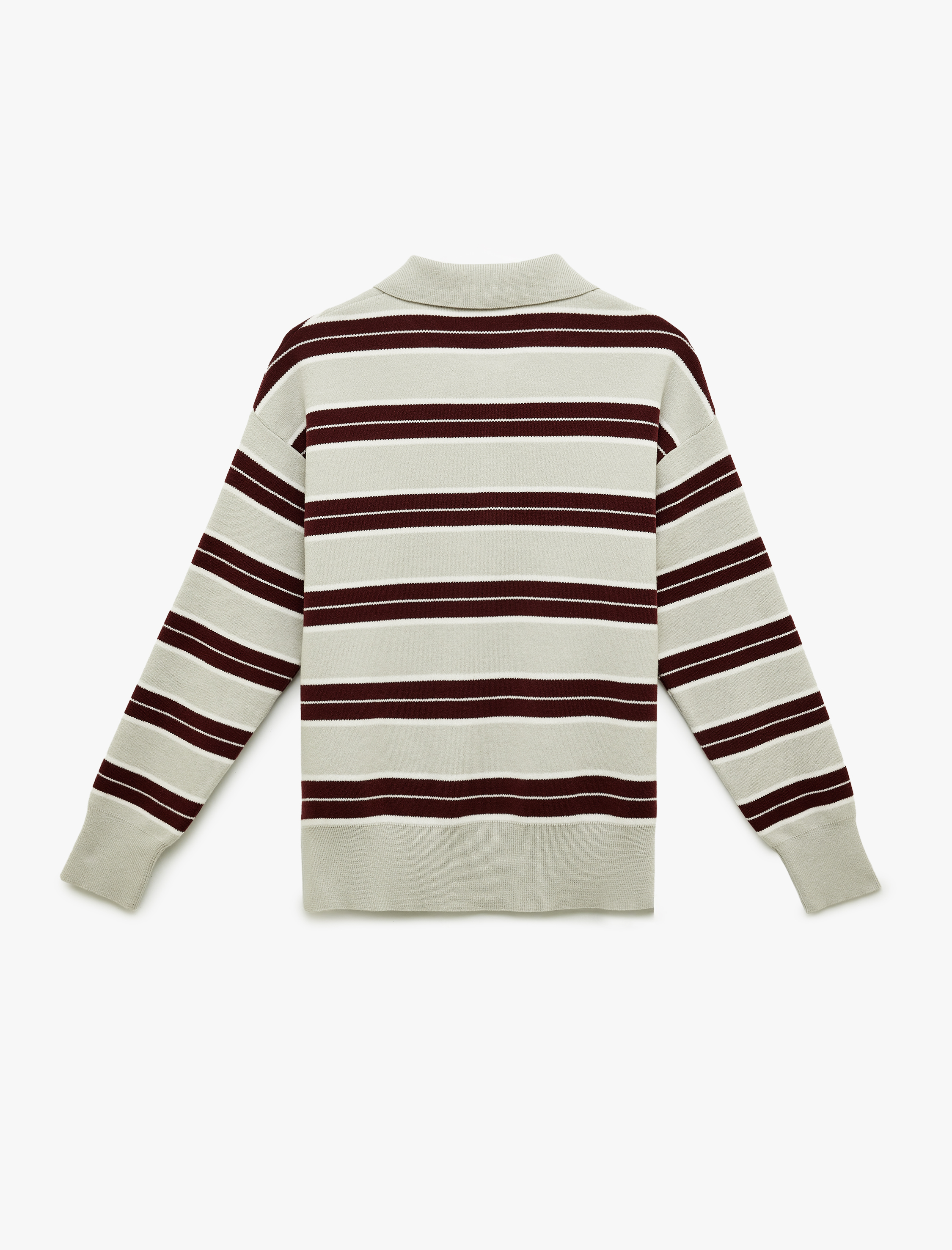   Basic Düğmeli Uzun Kollu Polo Yaka Triko Kazak