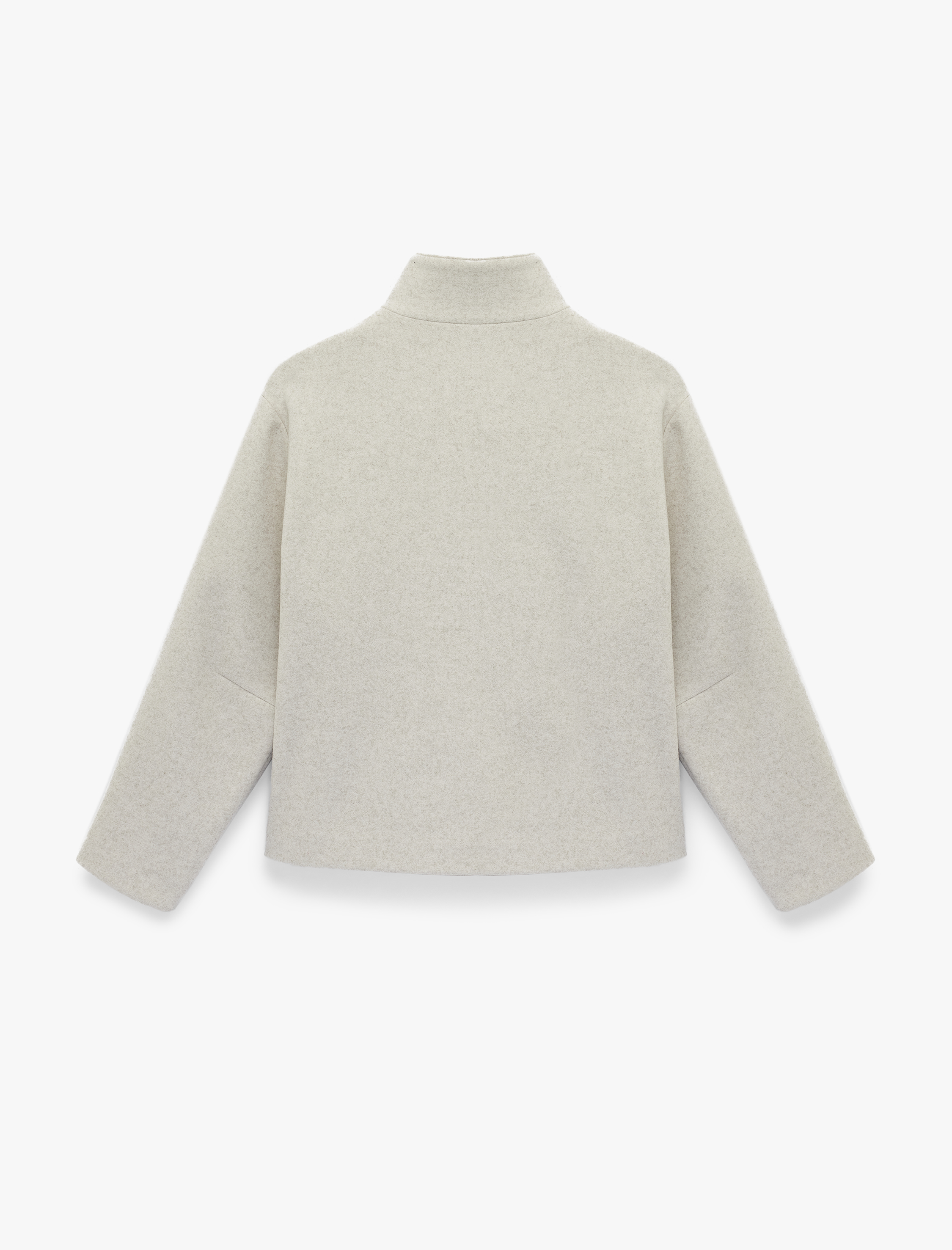   Düğmeli Dik Yaka Uzun Kollu Oversize Kaşe Kaban