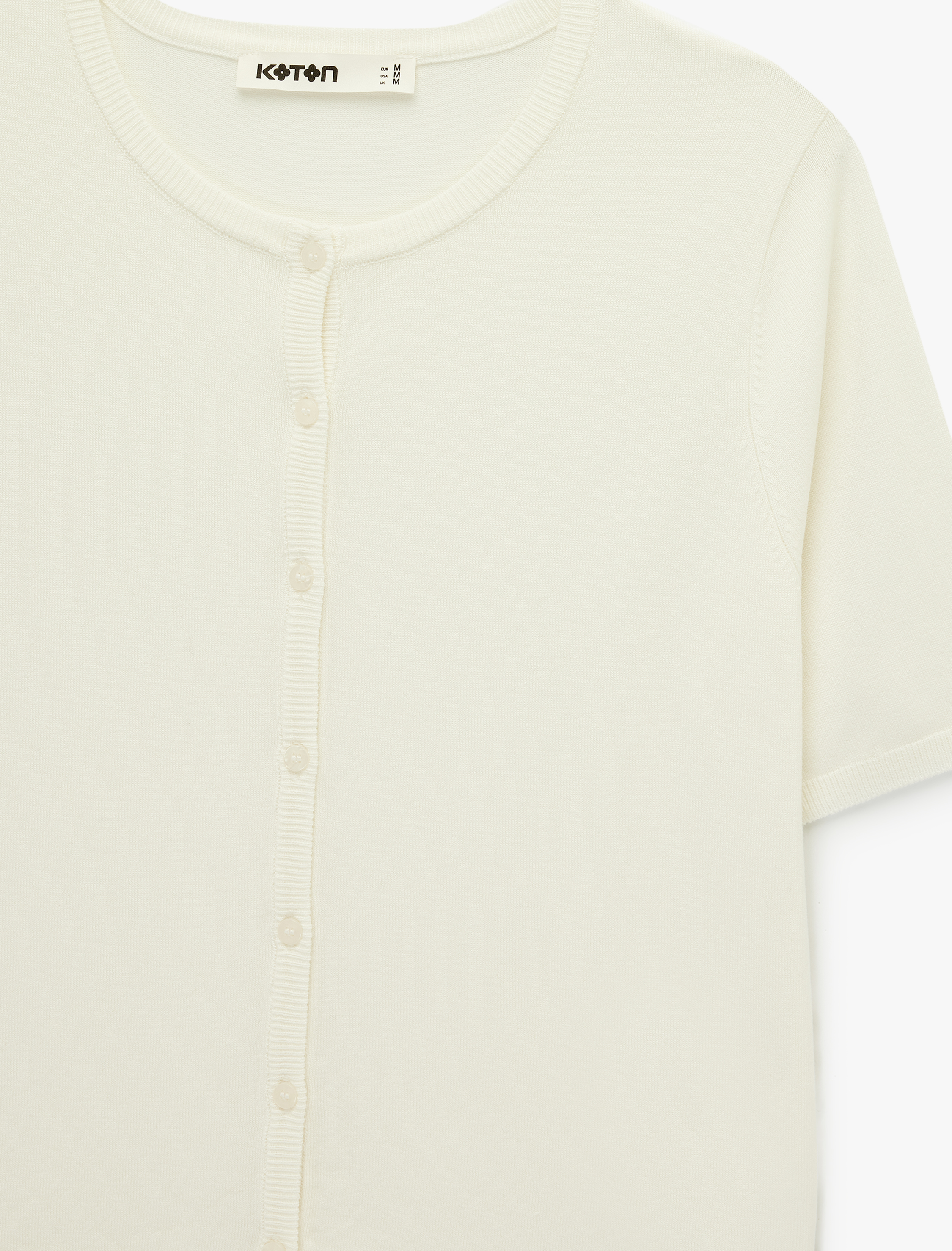   Regular Fit Kısa Kollu Düğmeli Triko Hırka