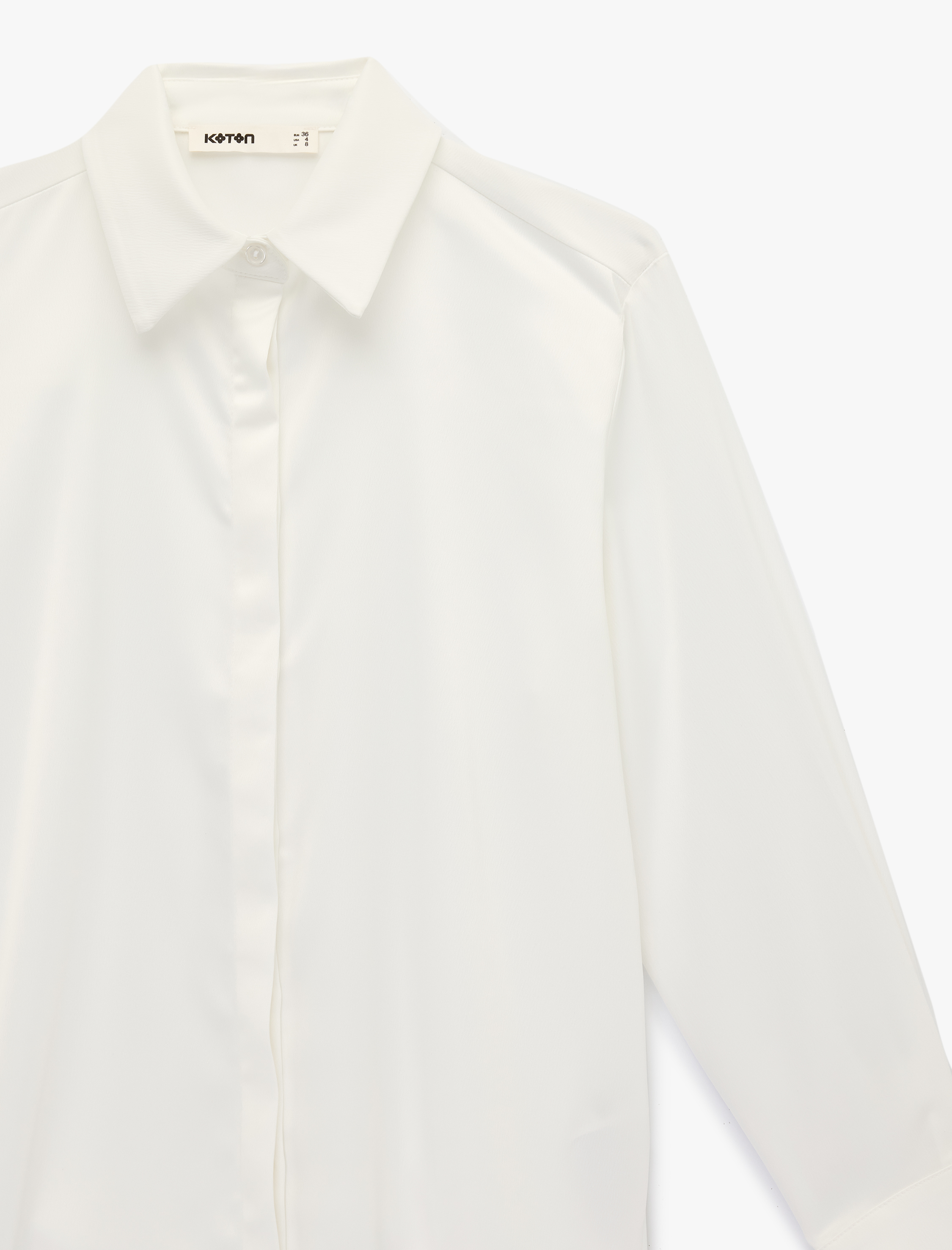   Regular Fit Uzun Kollu Düğmeli Saten Gömlek