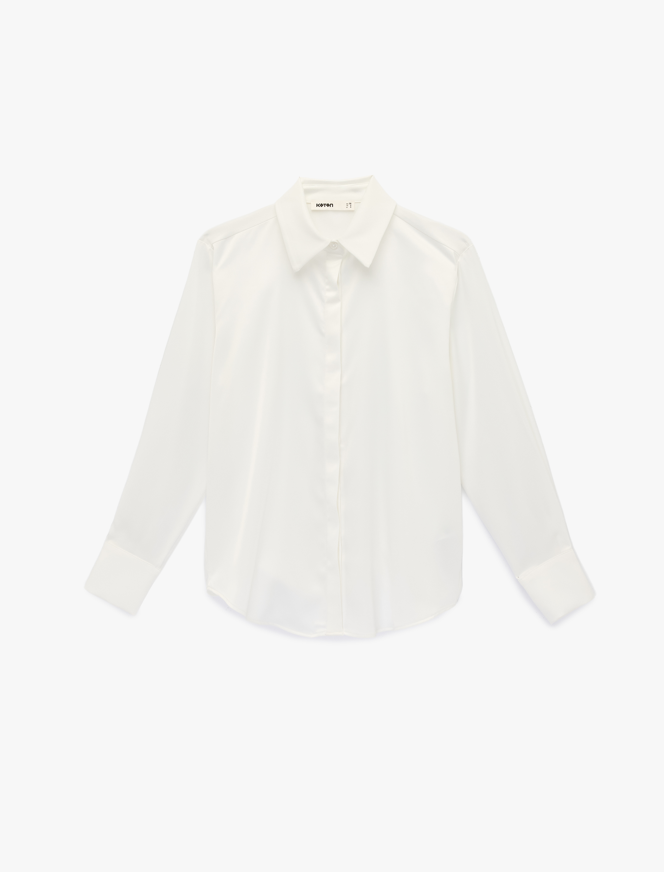   Regular Fit Uzun Kollu Düğmeli Saten Gömlek