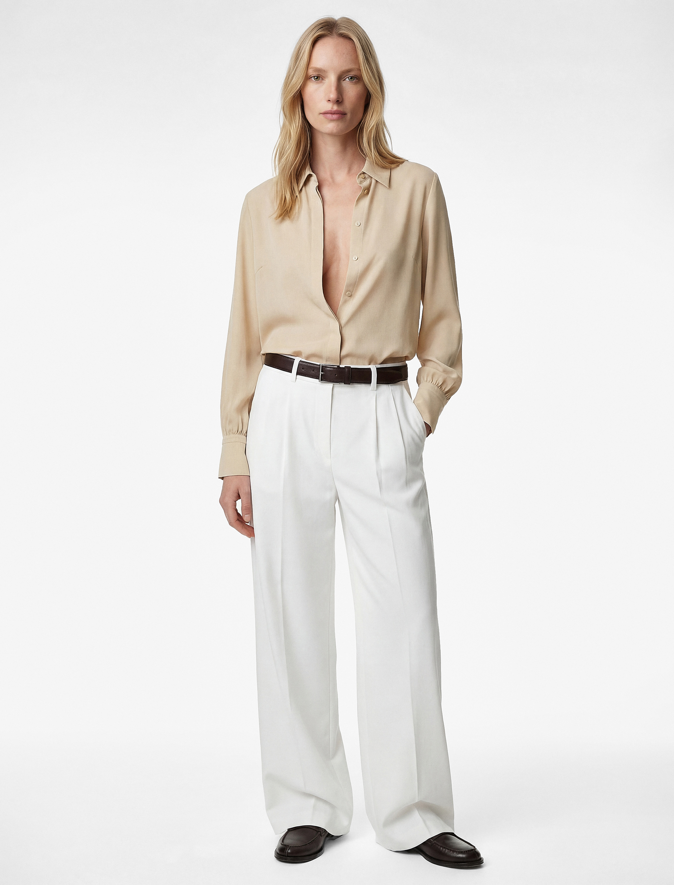   Regular Fit Klasik Yaka Düğmeli Uzun Kollu Gömlek