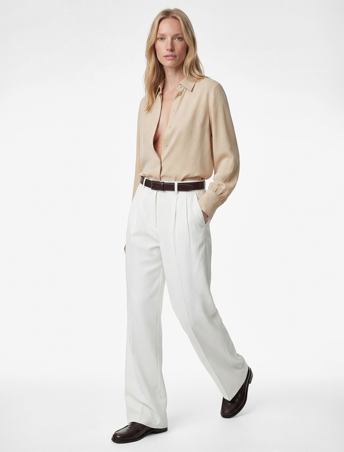  Regular Fit Klasik Yaka Düğmeli Uzun Kollu Gömlek