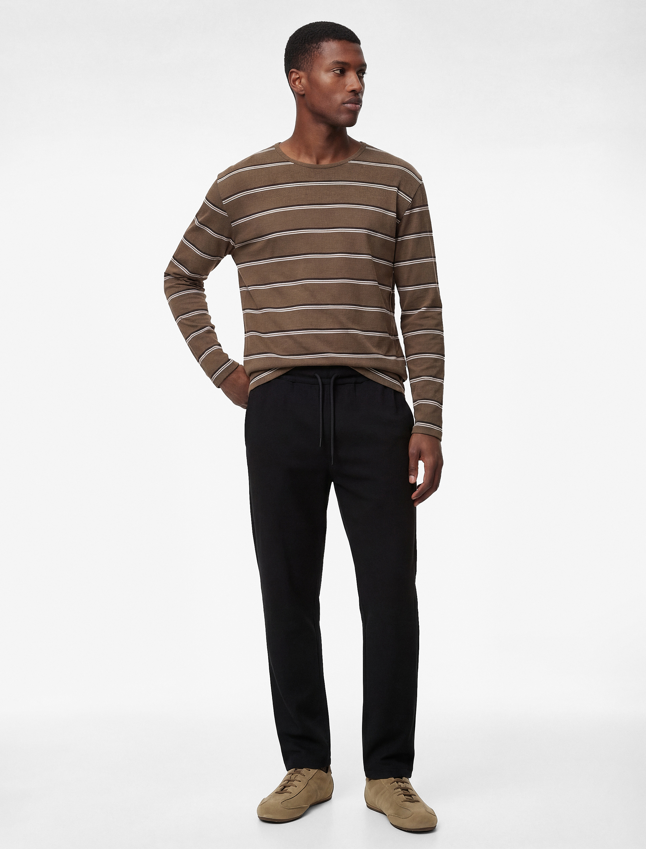   Normal Paça Regular Fit Cepli Dokulu Beli Bağcıklı Eşofman Altı