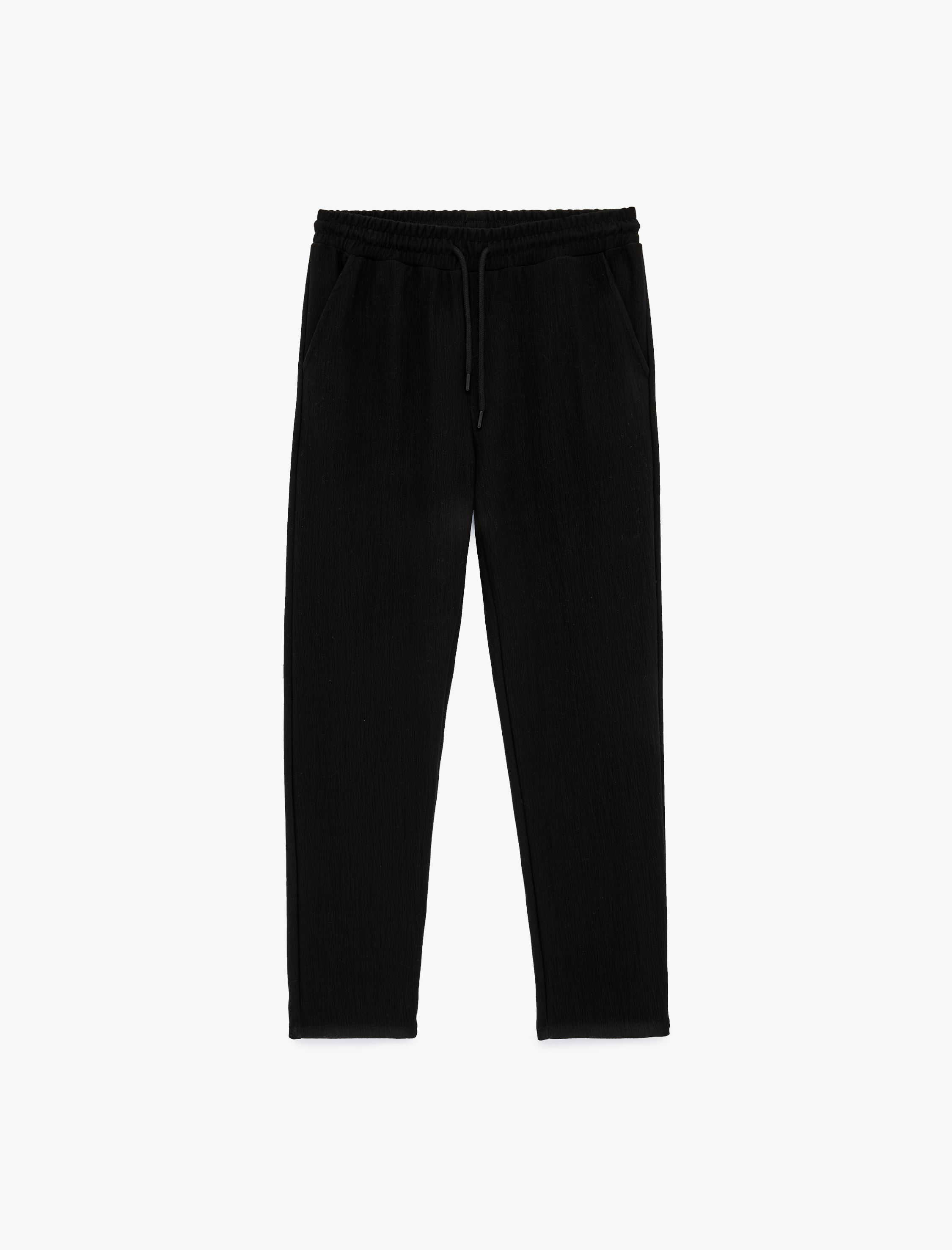   Normal Paça Regular Fit Cepli Dokulu Beli Bağcıklı Eşofman Altı