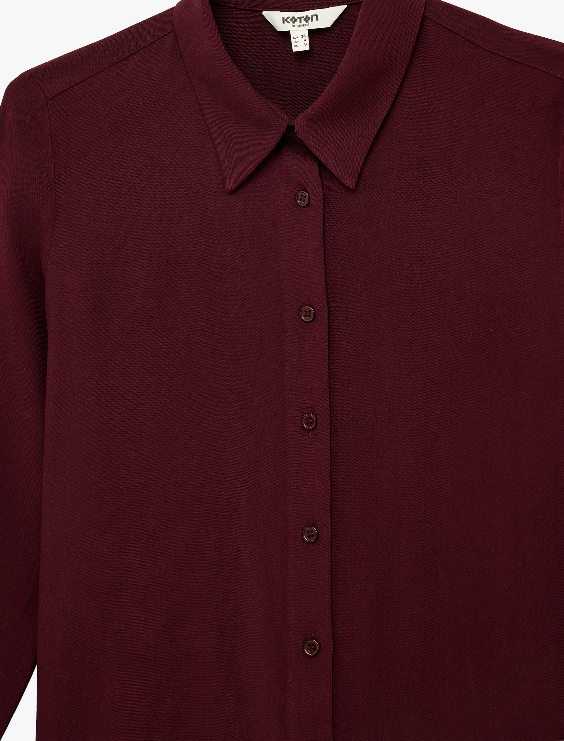   Regular Fit Düğmeli Uzun Kollu Klasik Yaka Viskon Gömlek