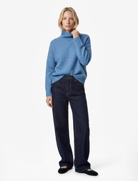 Dik Yaka Uzun Kollu Oversize Triko Kazak