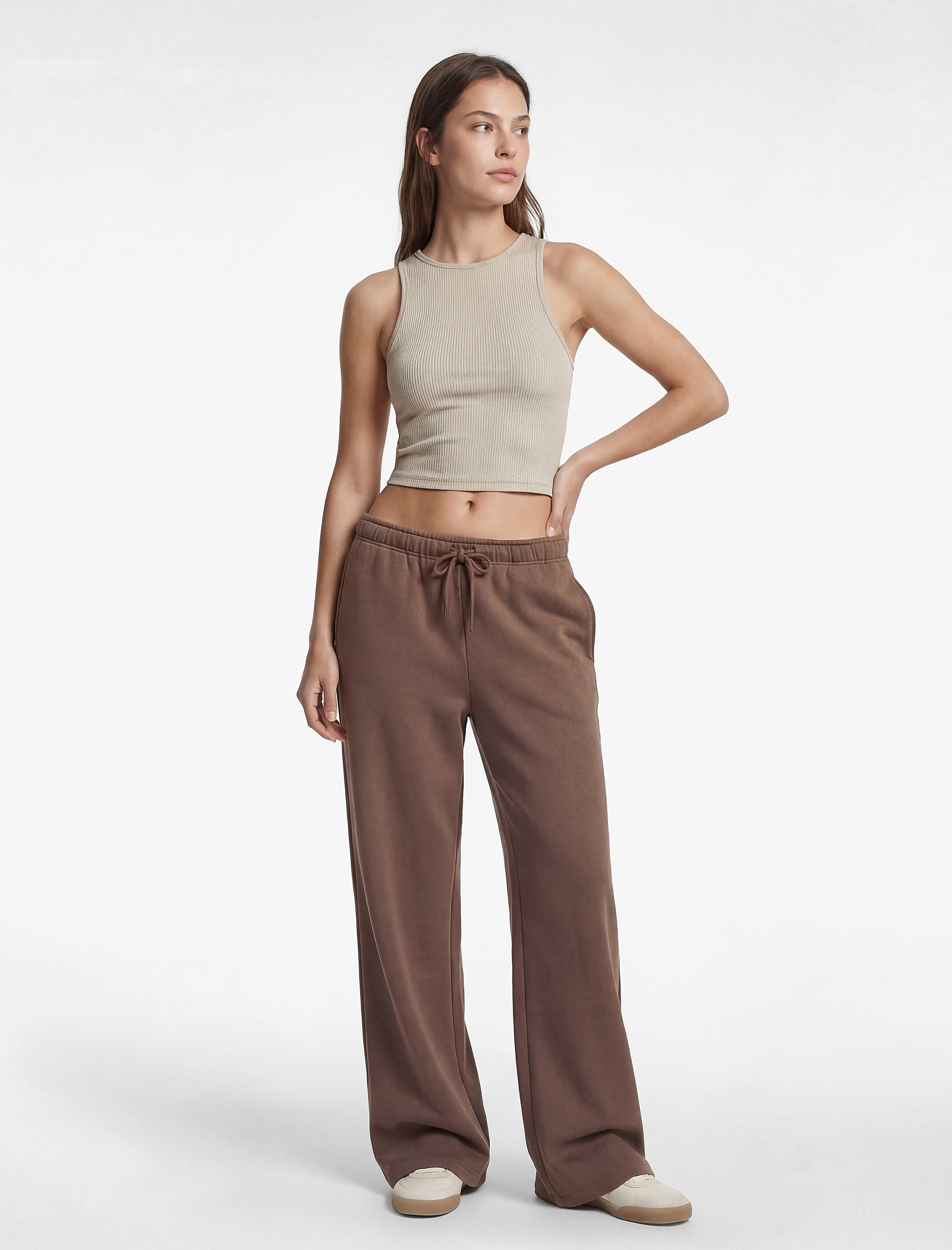   Rahat Kalıp Cepli Beli Bağcıklı Bol Paça Eşofman Altı