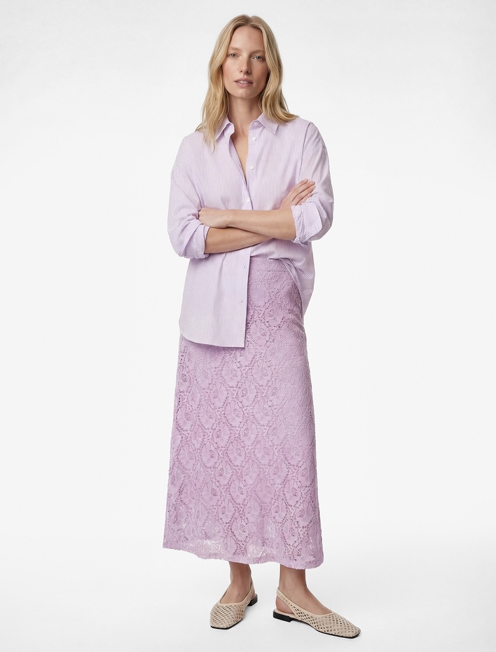  Standart Bel Çan Kesim Uzun Dantel Etek