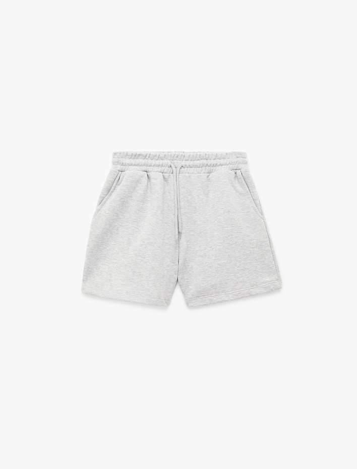  Cepli Beli Bağcıklı Pamuklu Slim Fit Mini Şort